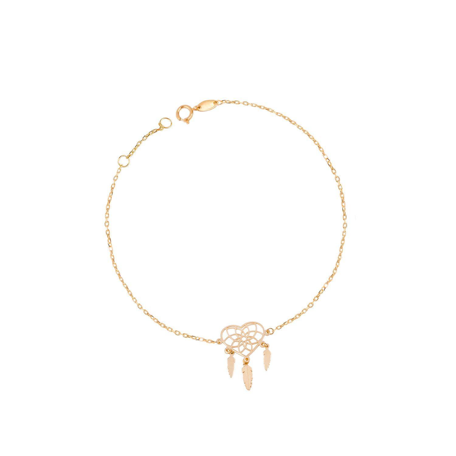 Pulsera de Oro 18kt Atrapasueño Corazón-0