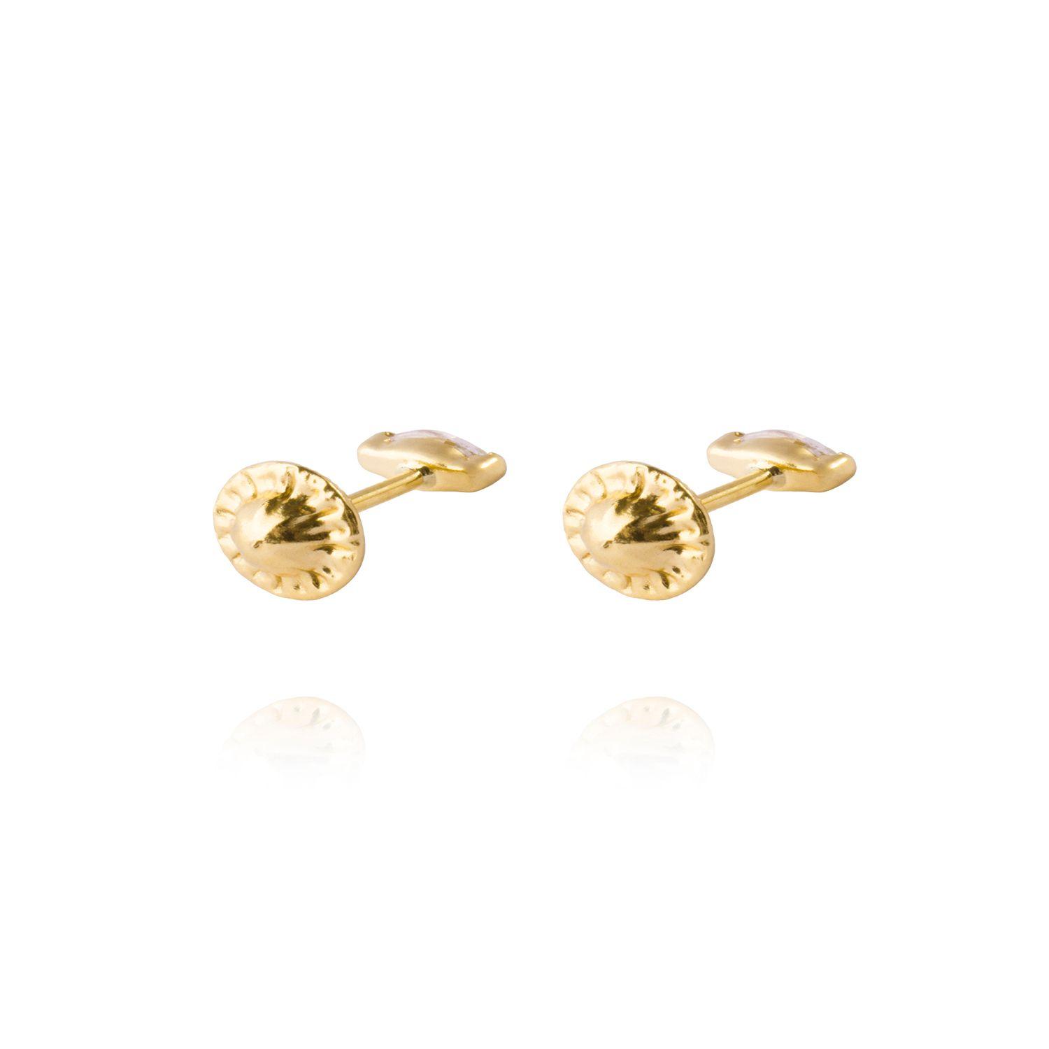 Aros de Oro 18kt Pepita de Circon 4mm-2