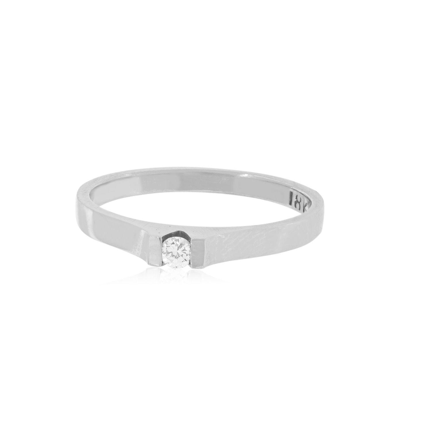 Anillo Compromiso Oro Blanco 18kt  Nantes 1x12ptos Diamante-2