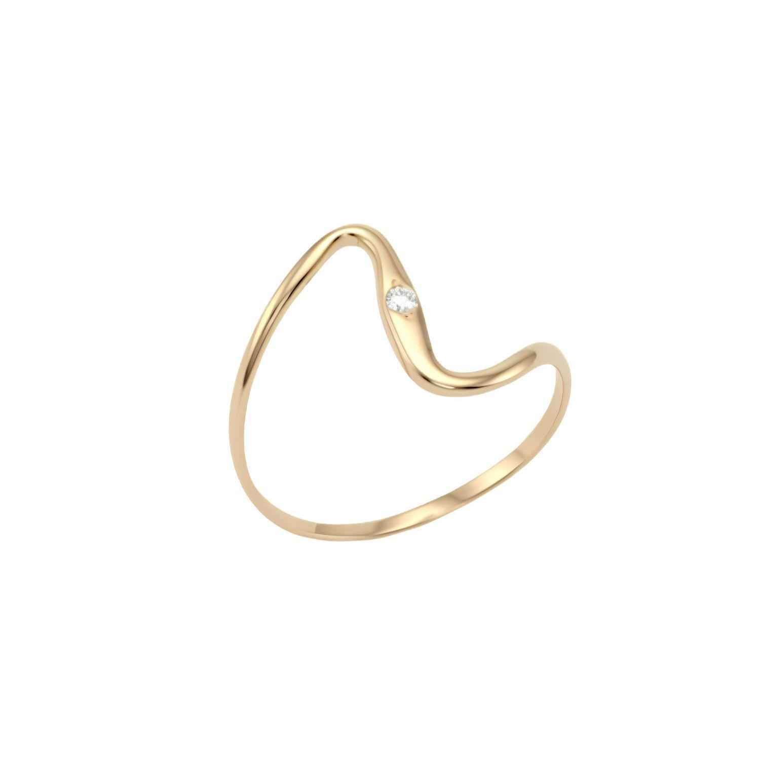 Anillo Oro Miel 18kt Ola Contemporánea-2