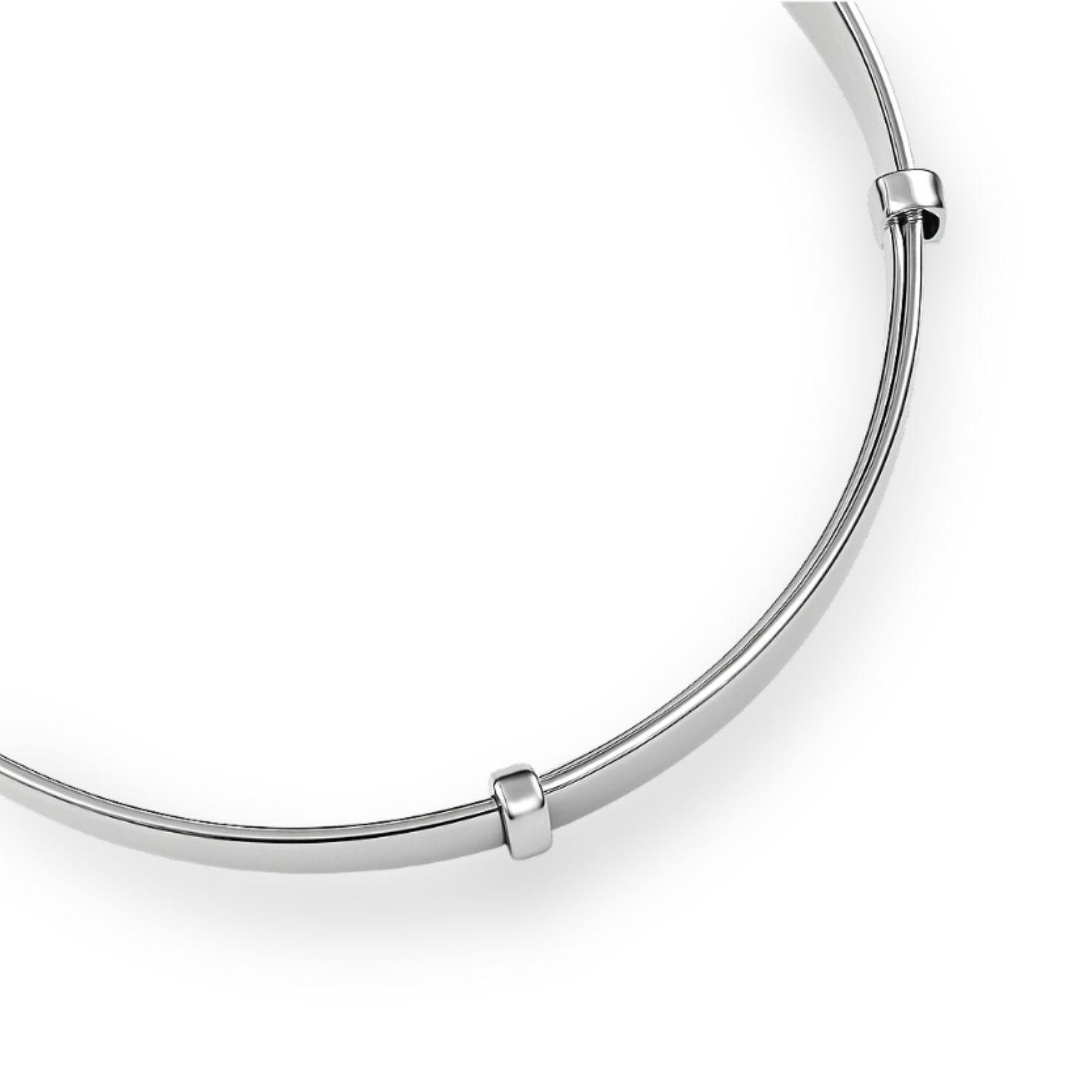 Pulsera de Plata Esterlina 925 Esclava Cerrada Ajustable-2