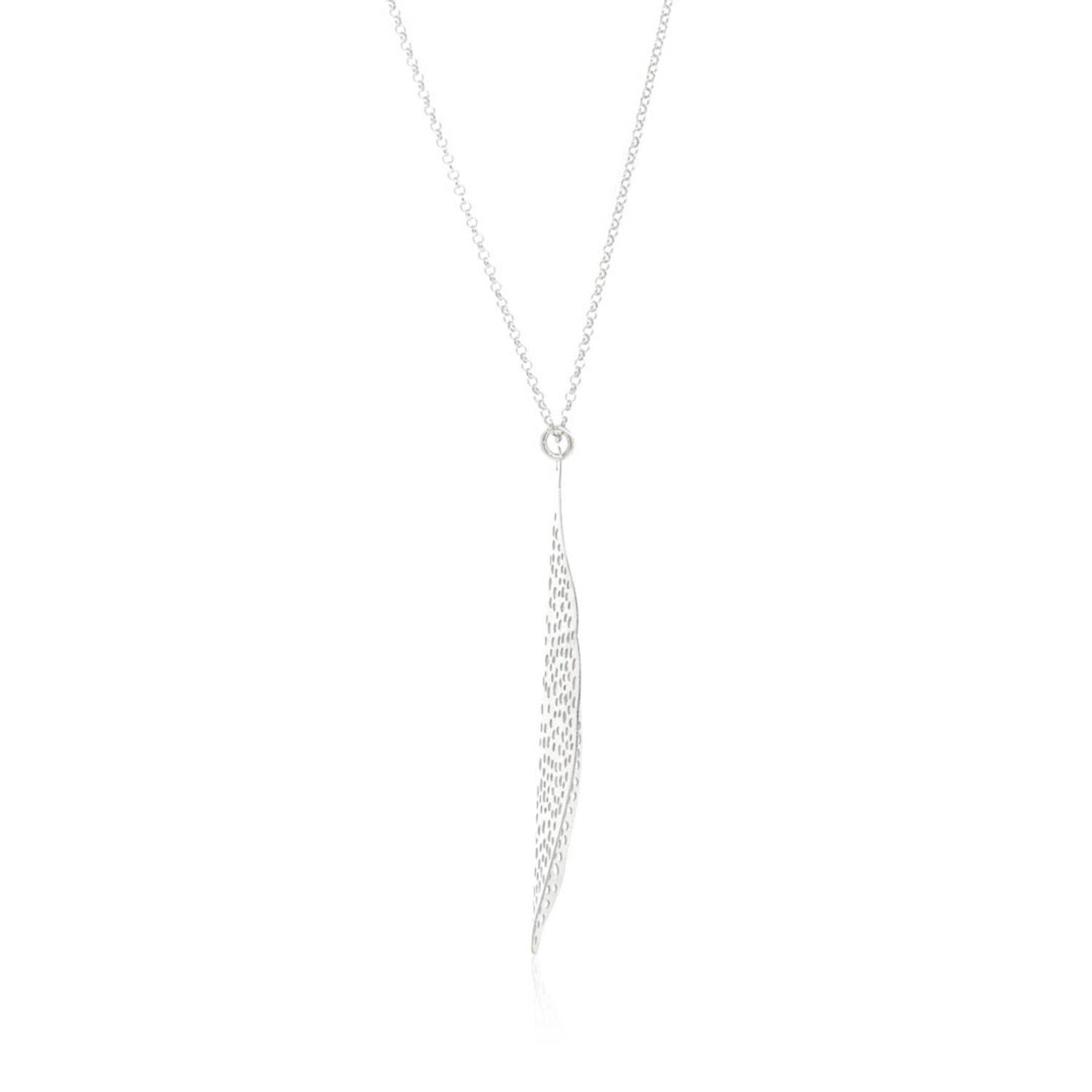 Collar de Plata Esterlina 925 Hoja Orificio-2