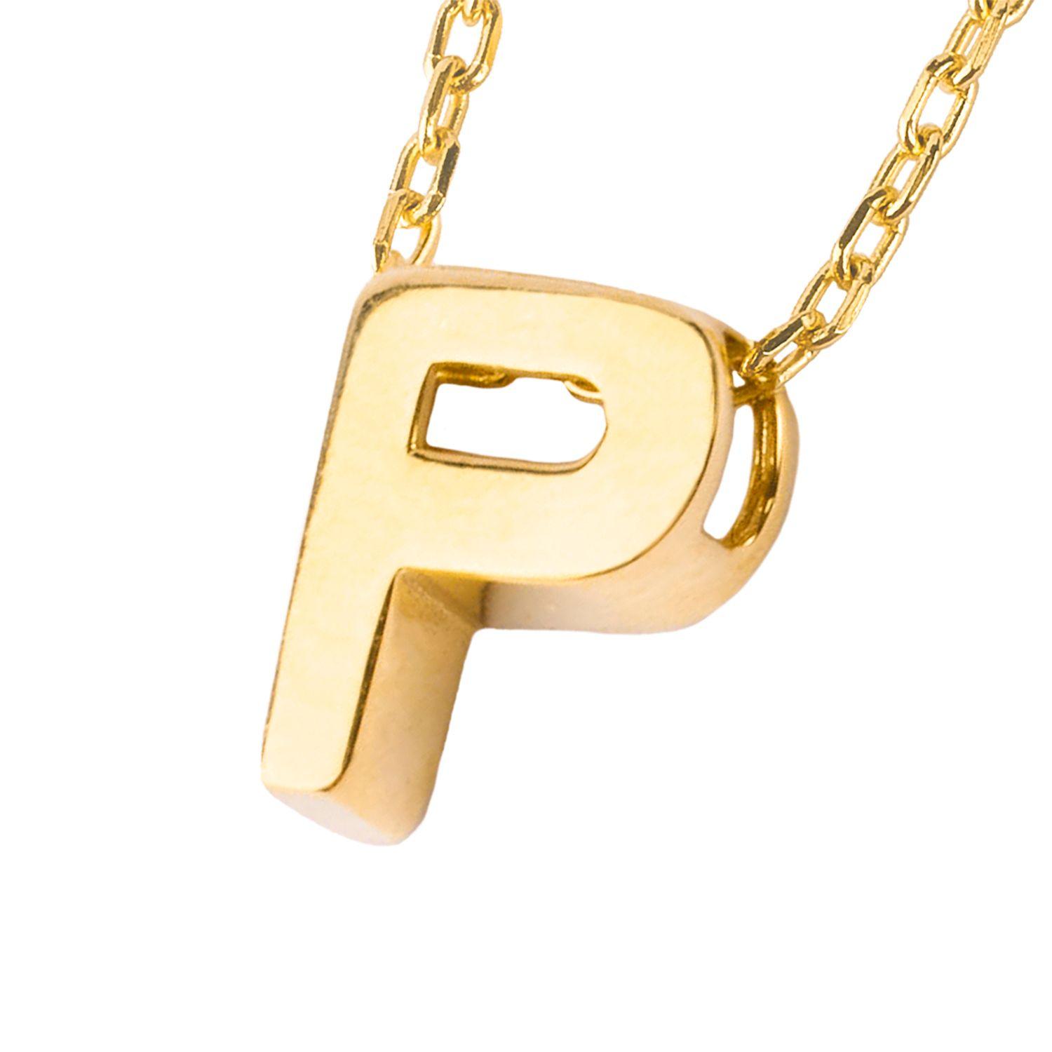 Collar de Oro 18kt Letra P-2