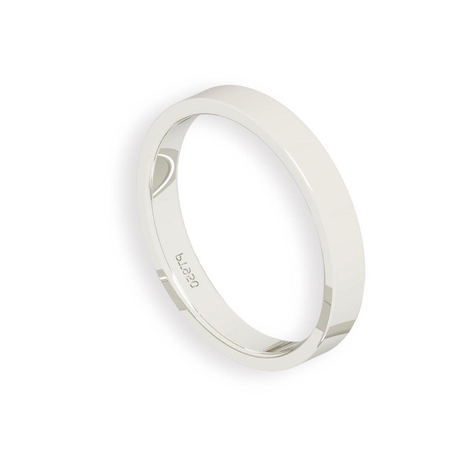 Argolla Matrimonio de Platino Tubo Ferrada de 3,5mm-2