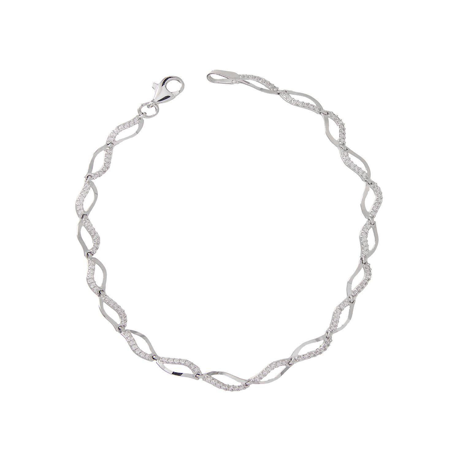 Pulsera de Oro 18kt Ondas Circon-2