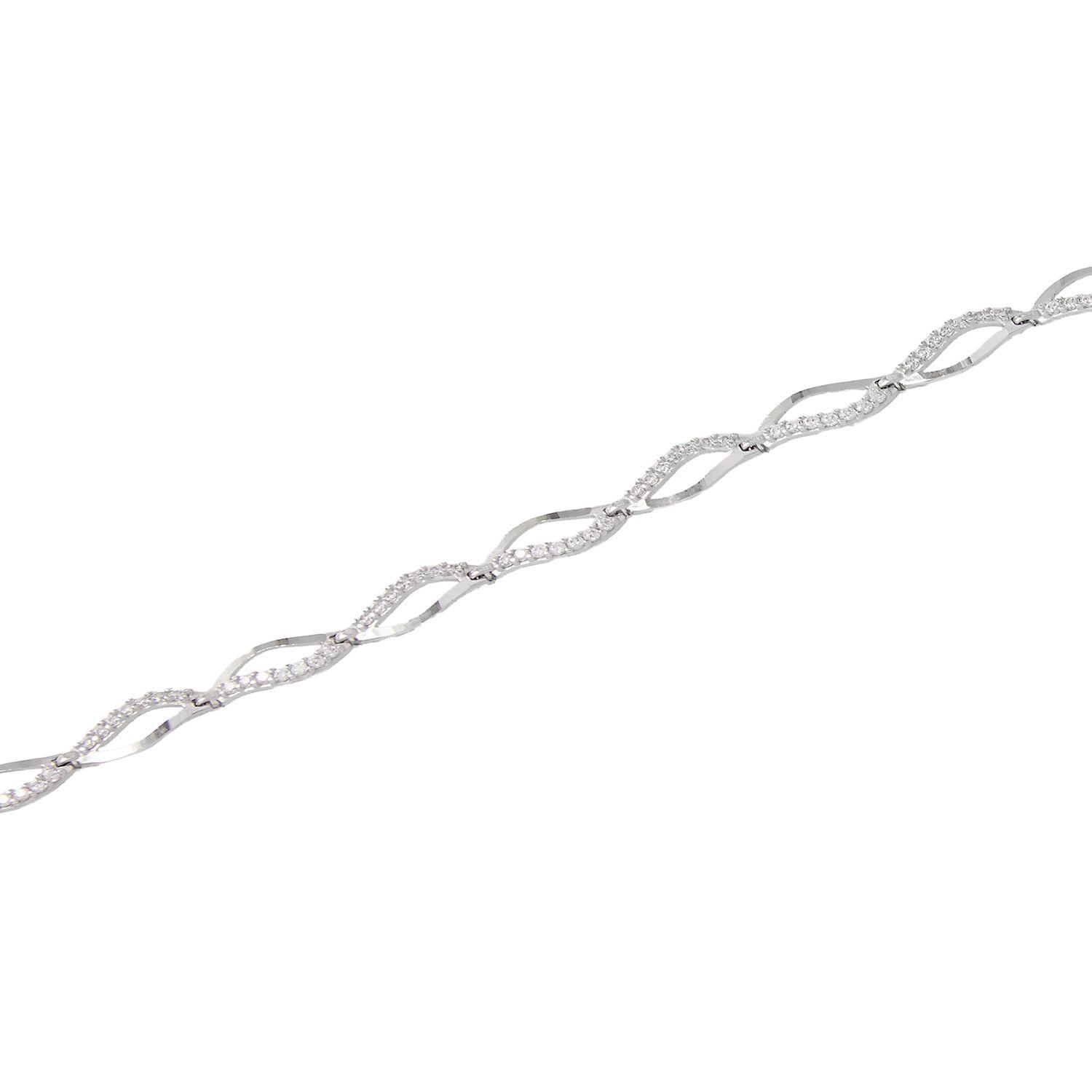 Pulsera de Oro 18kt Ondas Circon-1