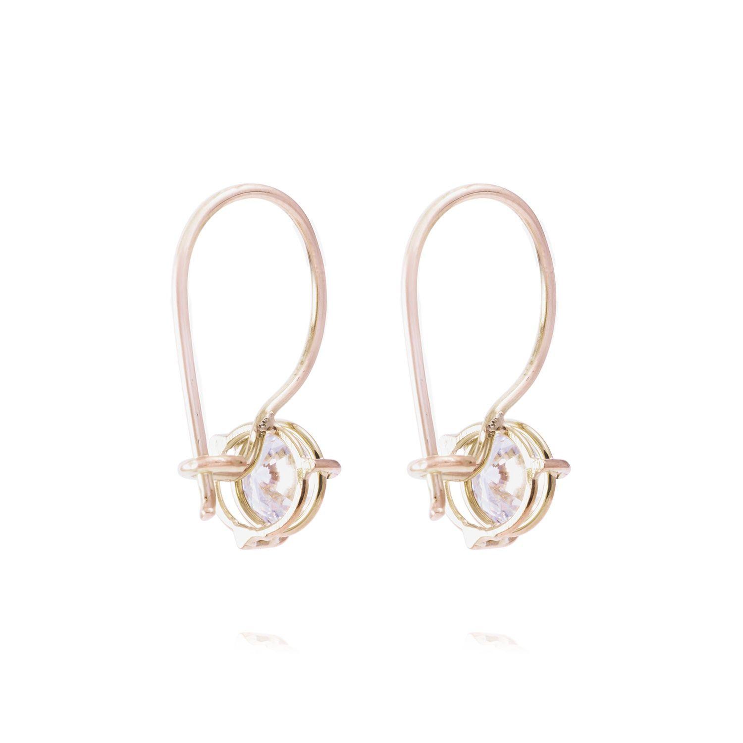 Aros Oro Miel 18kt Circón Fijo-2