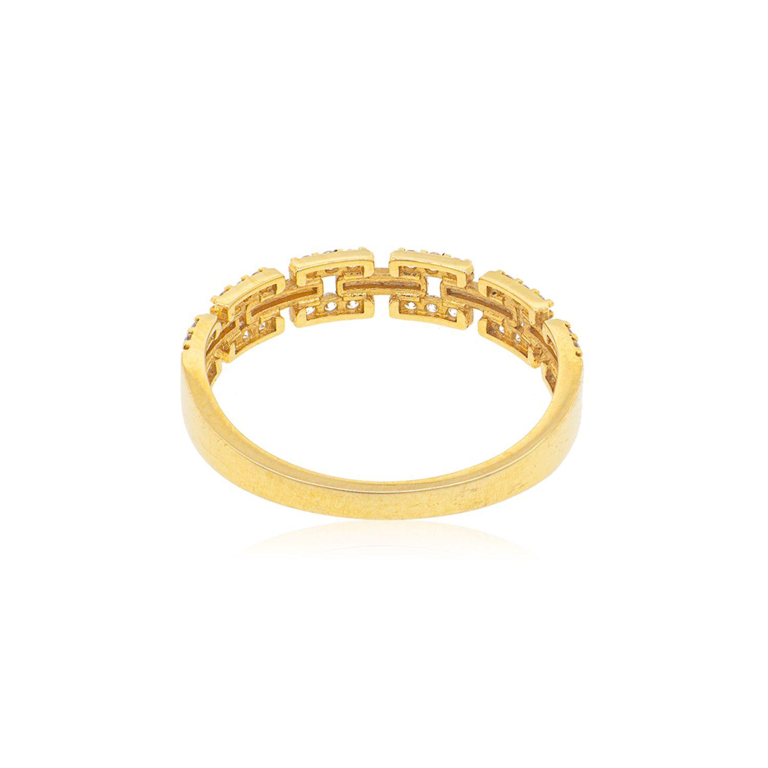 Anillo de Oro 18kt Modelo Cadena Circon-1