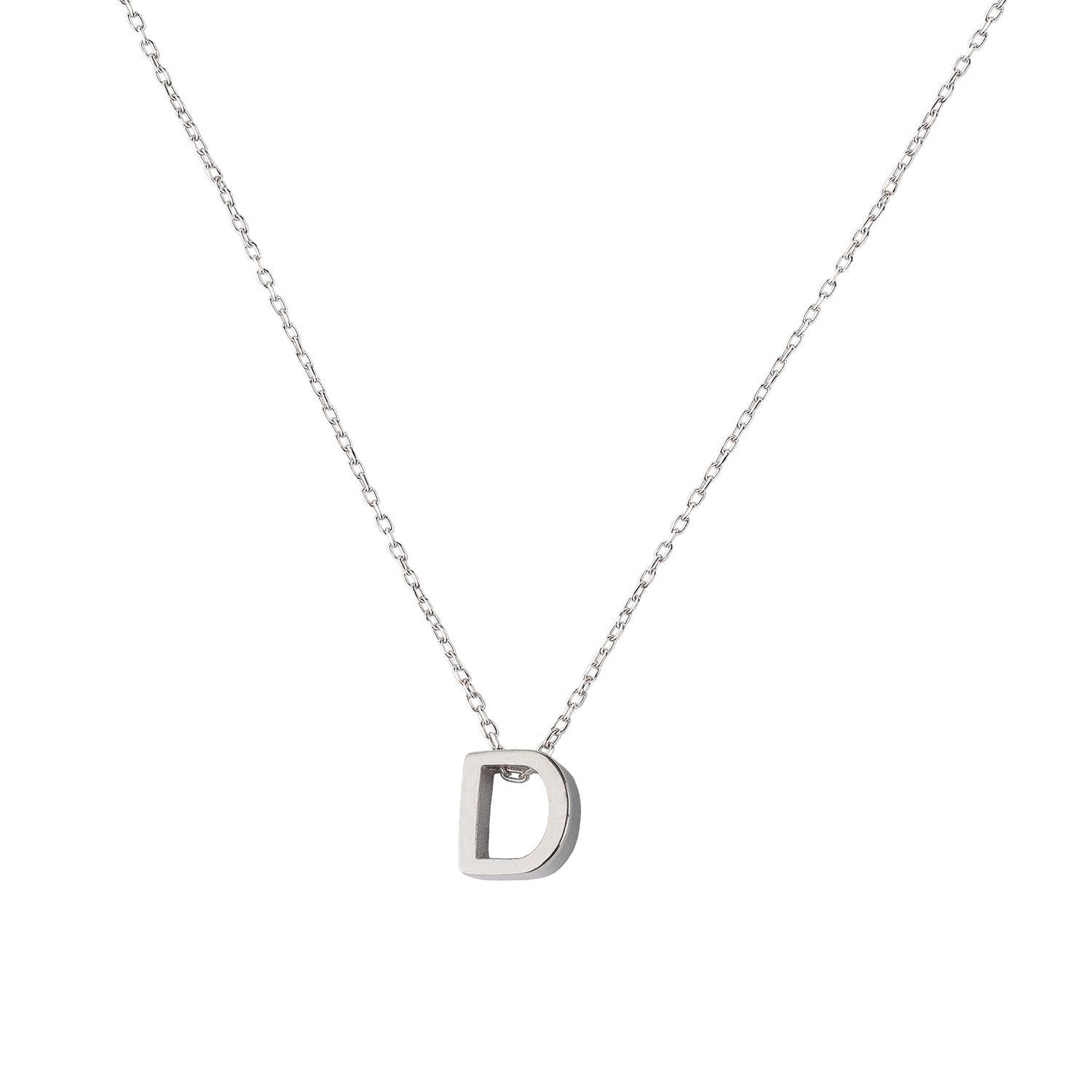 Collar de Plata Esterlina 925 Letra D-2