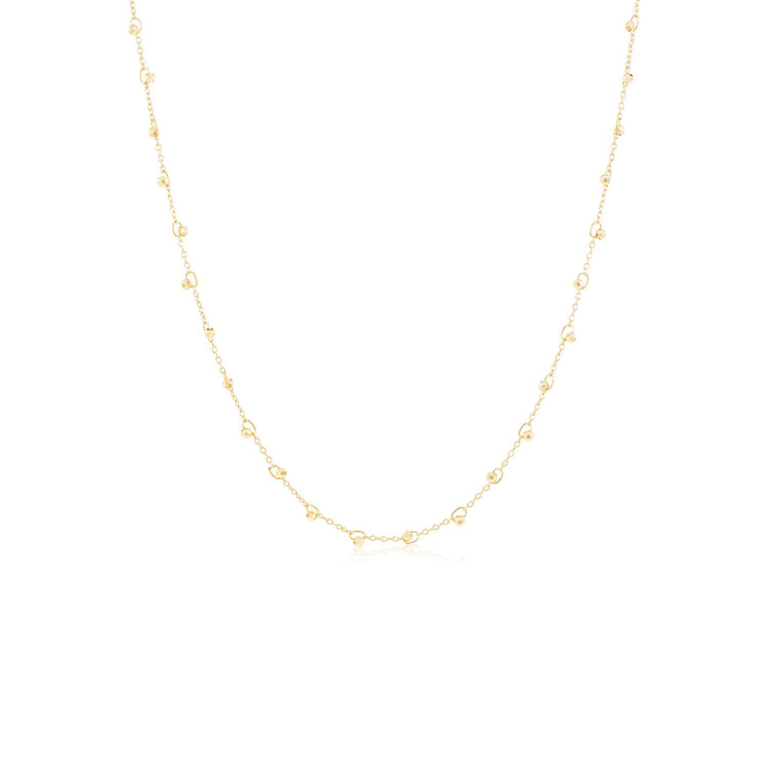 Collar de Oro 18kt Bolita Labrada-0