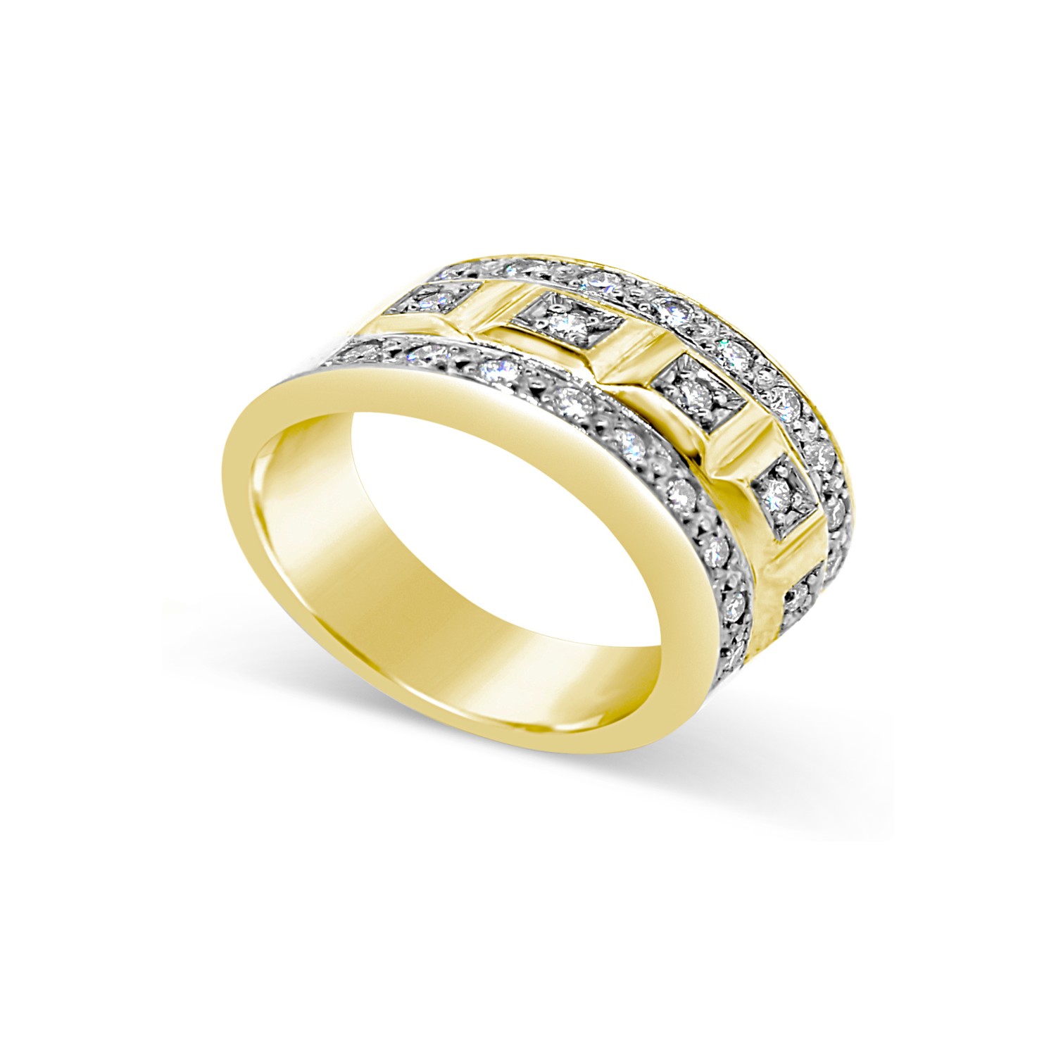 Anillo de Oro Amarillo 18kt Modelo Ekati con 23 Diamantes Corte Brillante de 2pts-1