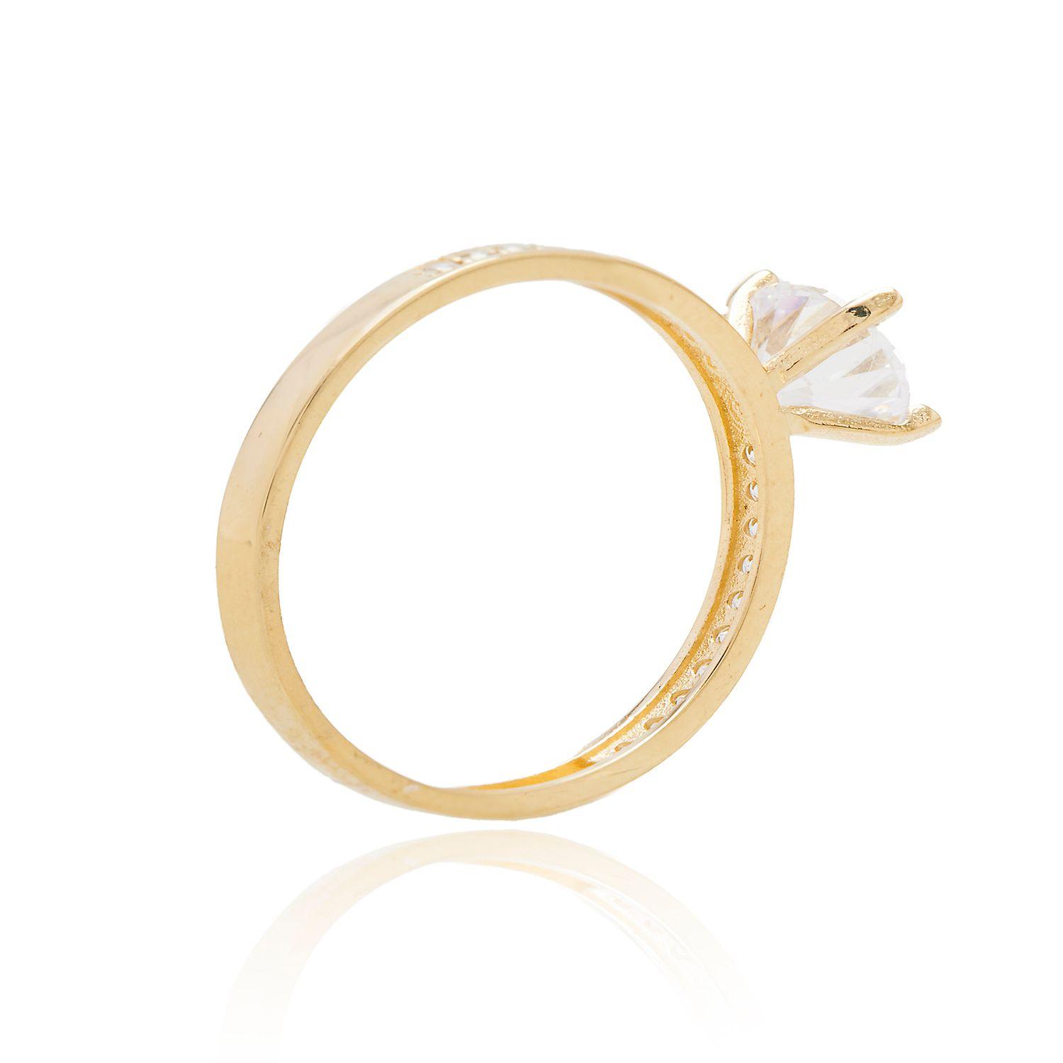 Anillo de Oro 18kt Circón Solitario 5.5mm-1
