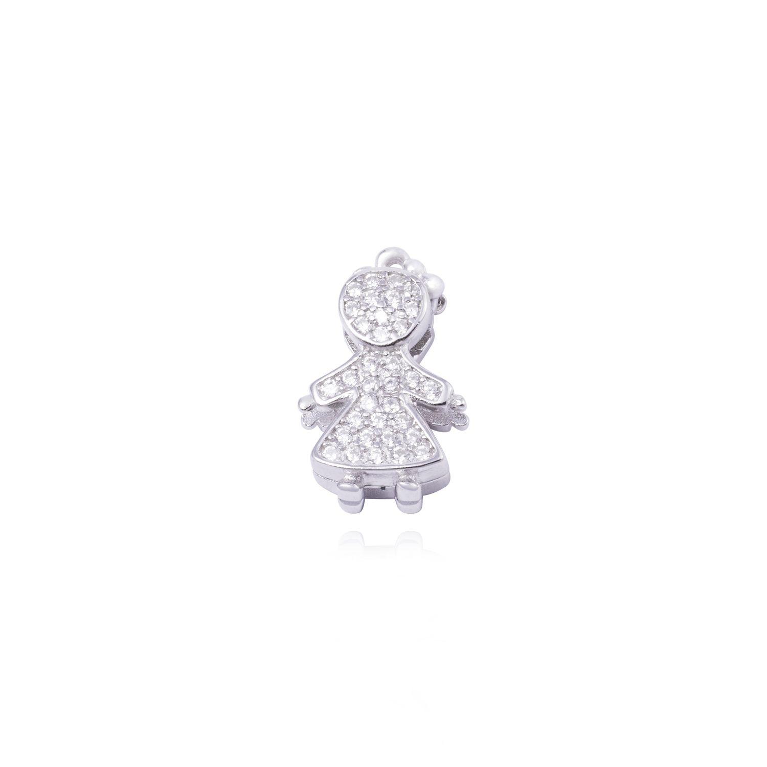 Dije de Plata broche Niña con Circonita-0