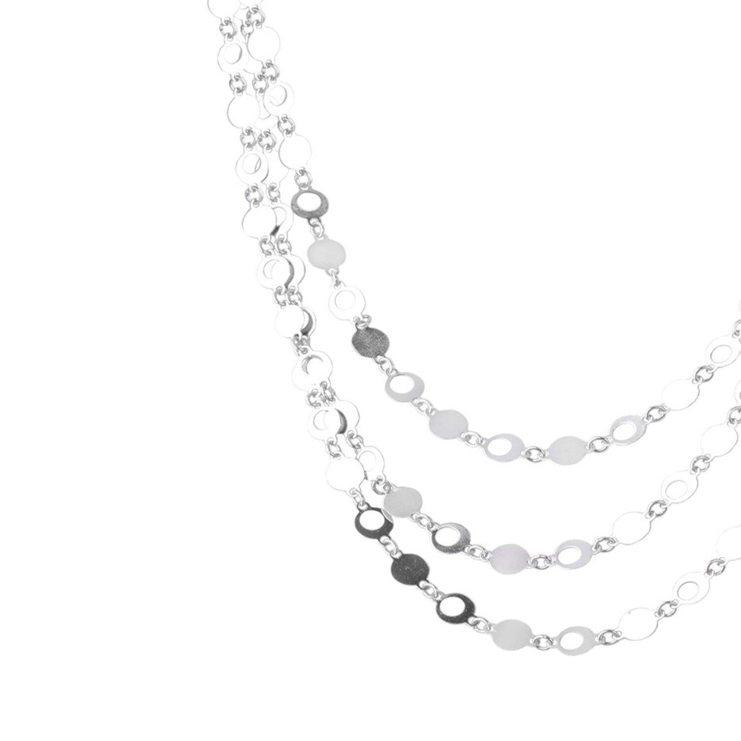 Collar de Plata Esterlina 925 Triple Circulo-2
