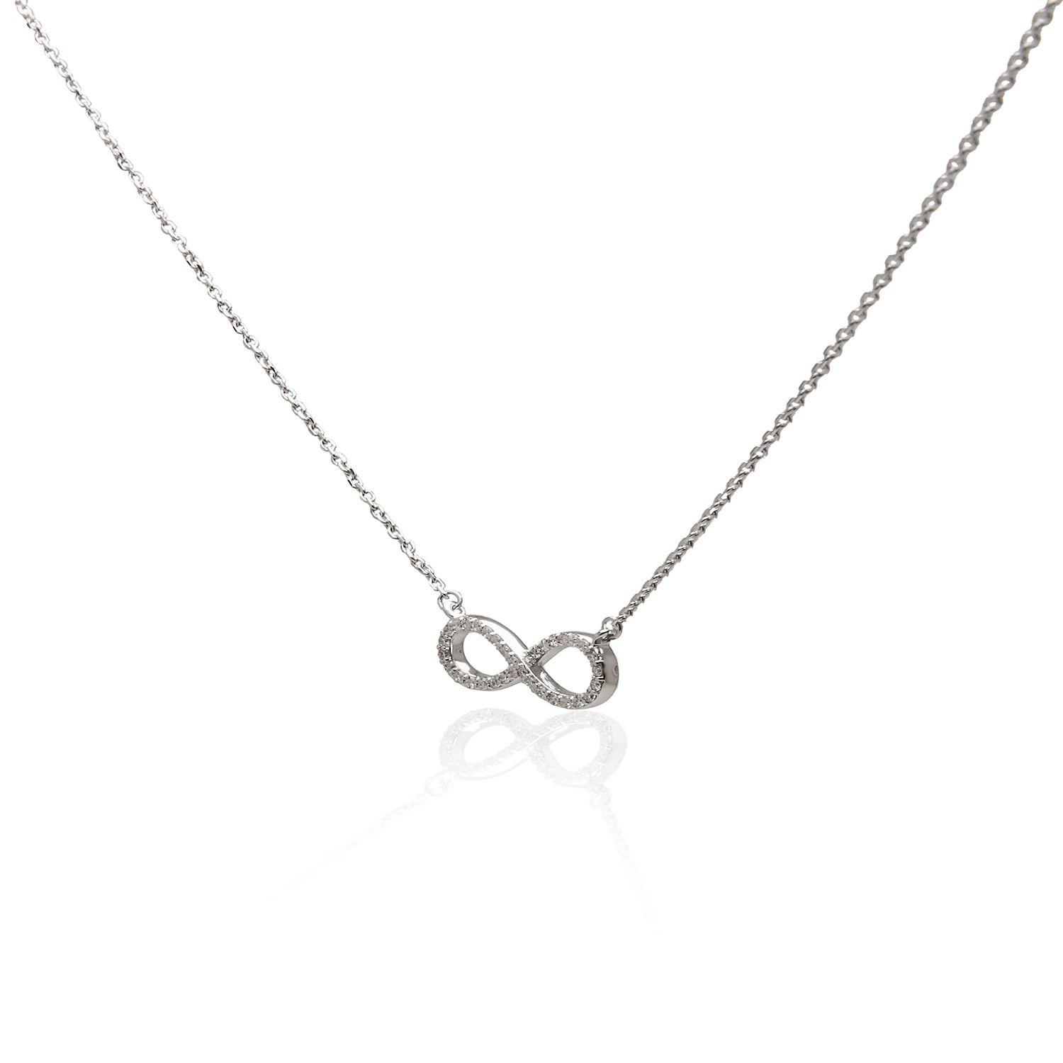 Collar de Oro 18kt con Diamantes Infinito 17Pts Corte Brillante SI/H-1