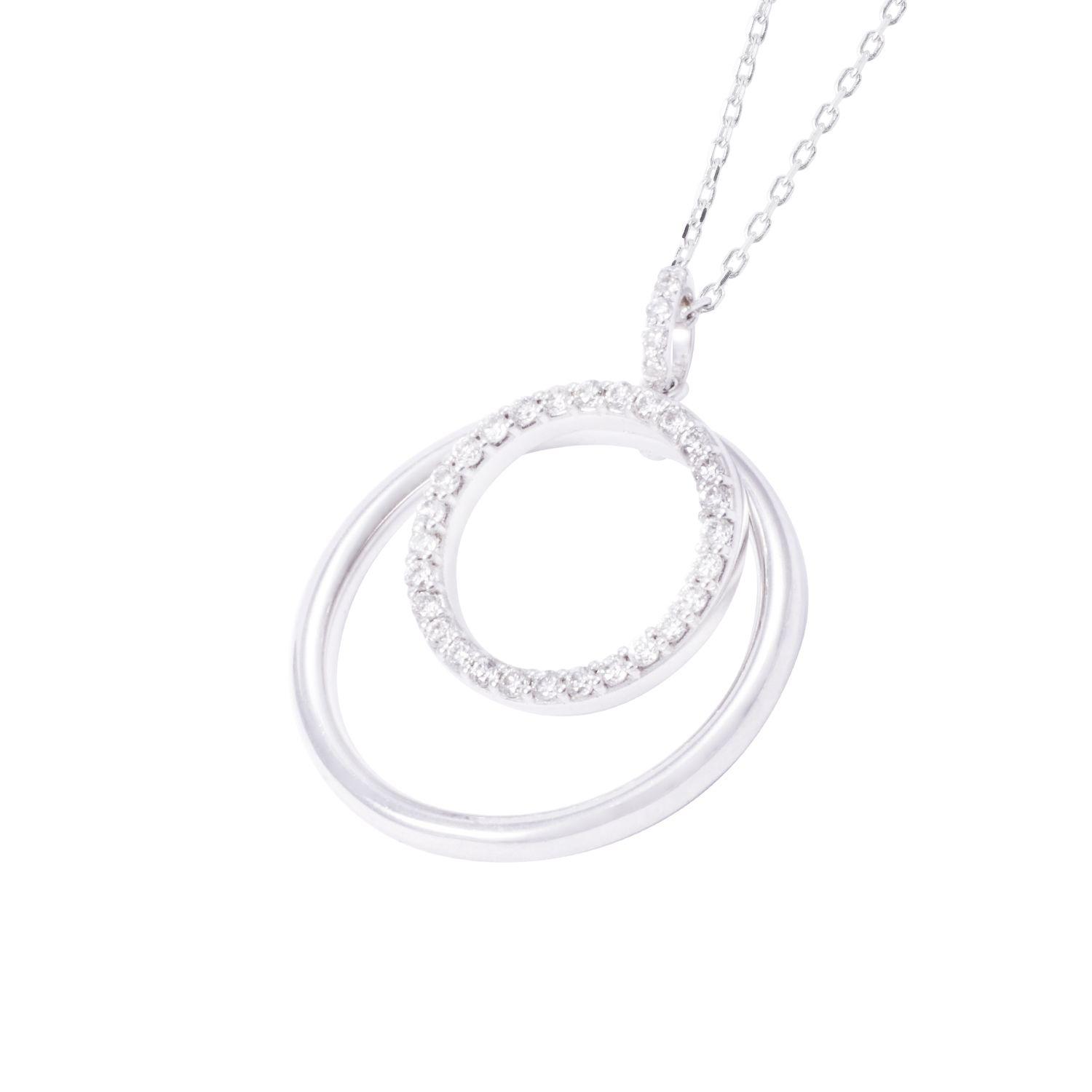 Collar Oro Blanco 18kt 33 Diamantes de 0,22 Pts-1