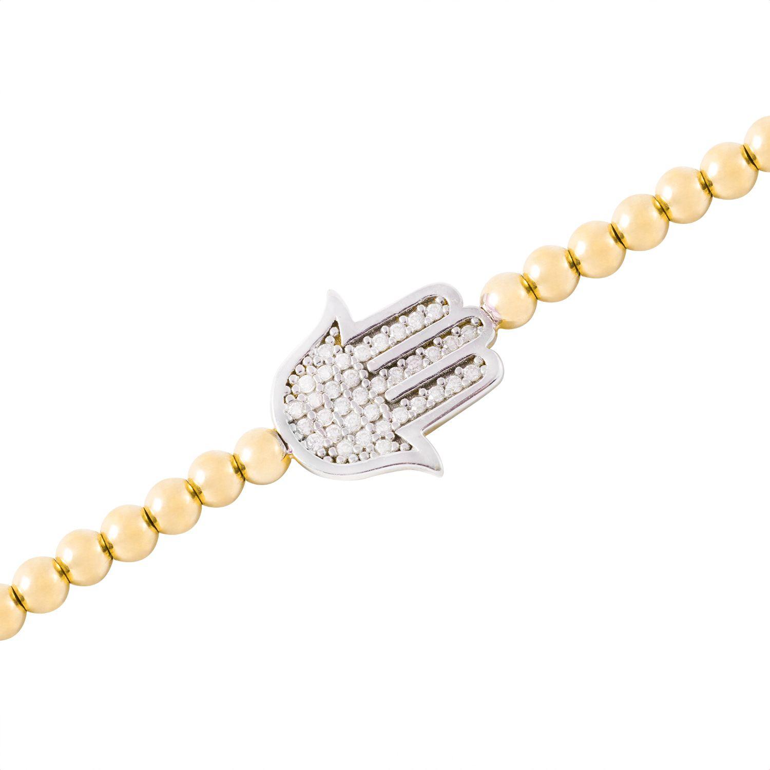 Pulsera de Oro 18kt . modelo Mano de Fatima en tono bicolor-2
