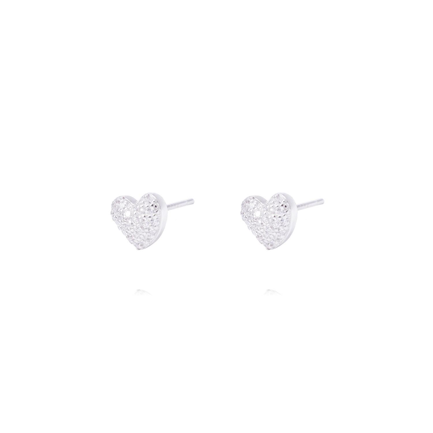 Aros Plata Esterlina 925 Corazones con Relieve-0