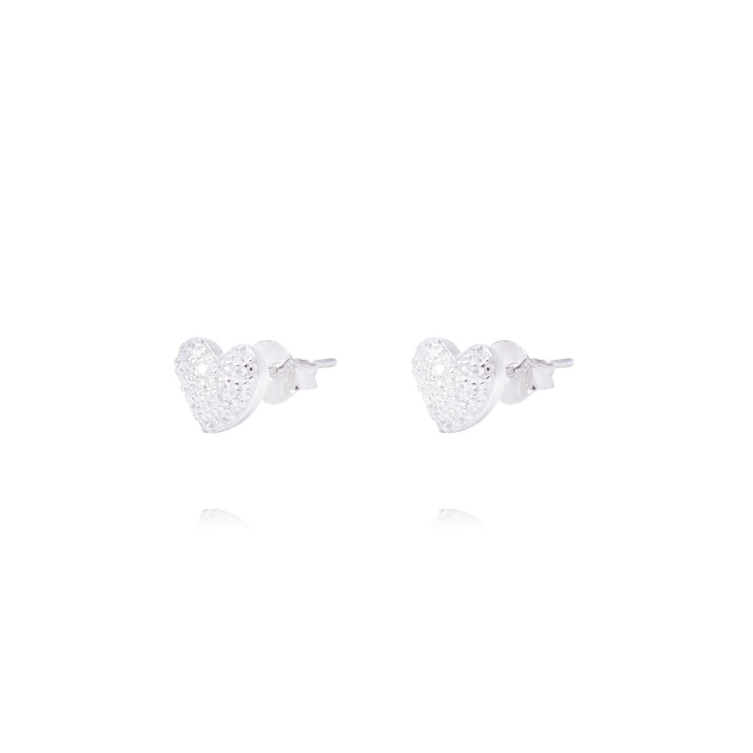 Aros Plata Esterlina 925 Corazones con Relieve-1