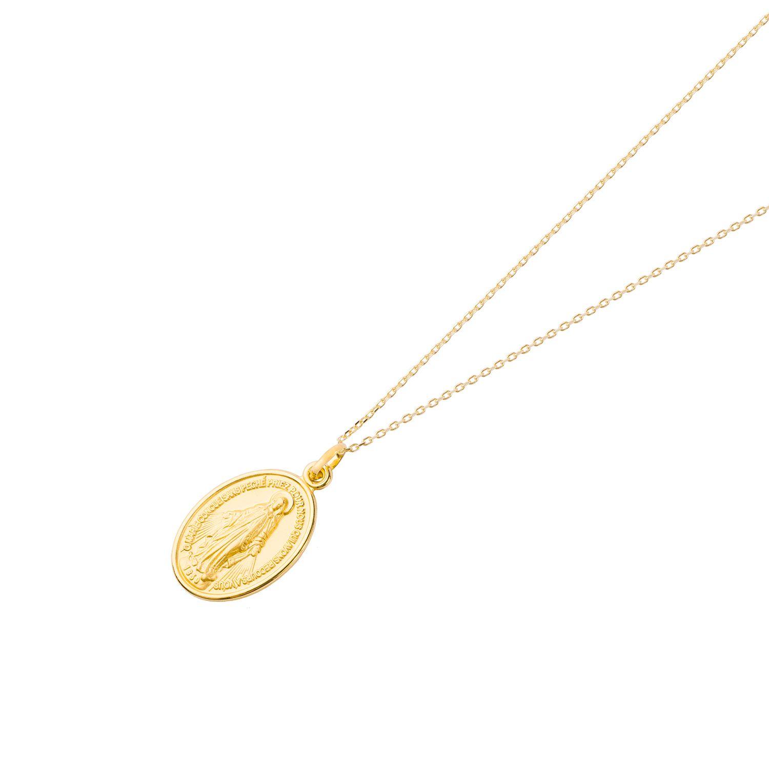 Colgante de Oro 18kt Virgen Milagrosa 20x14mm-2