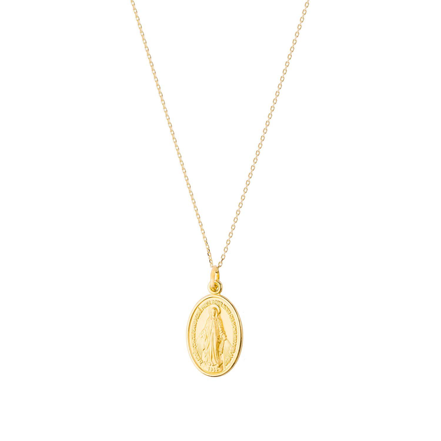 Colgante de Oro 18kt Virgen Milagrosa 20x14mm-3