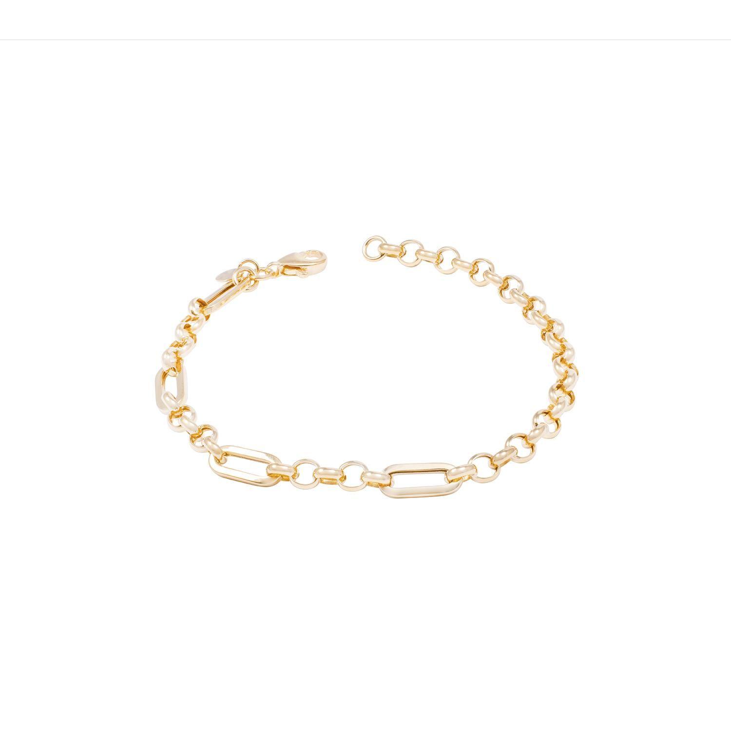 Pulsera de Oro 18kt Rolo y eslabones-2