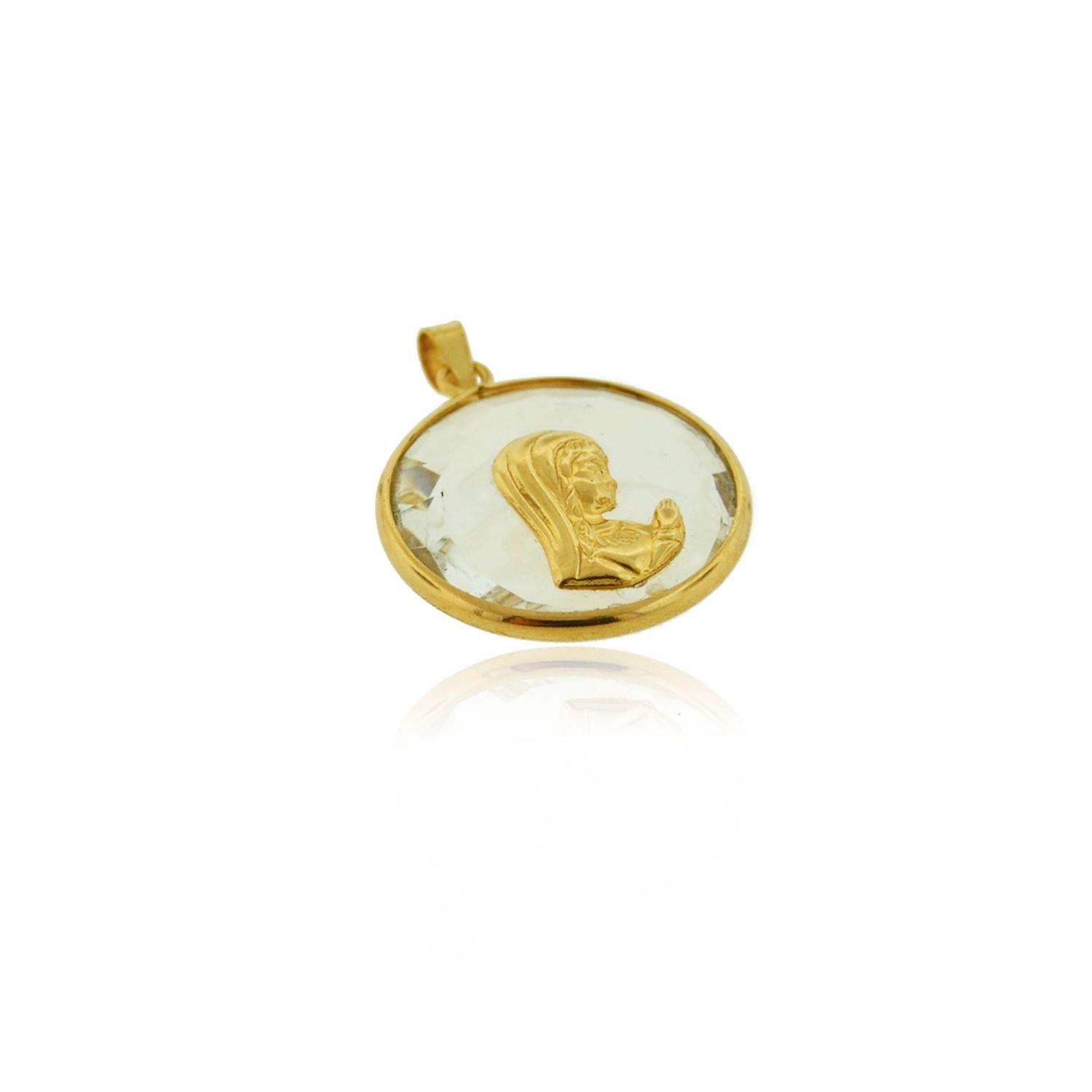 Colgante de Oro 18kt Virgen Cristal-1