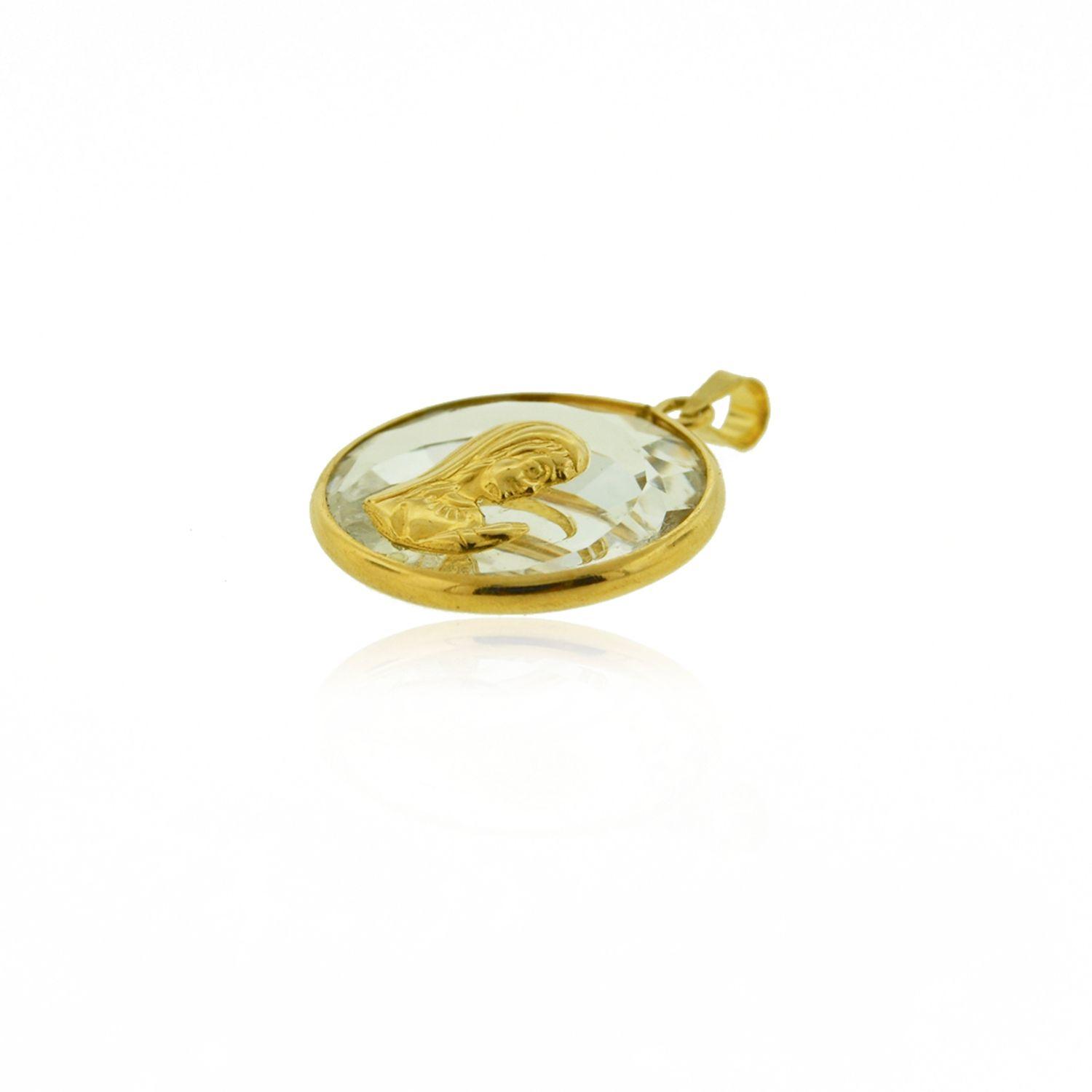 Colgante de Oro 18kt Virgen Cristal-2