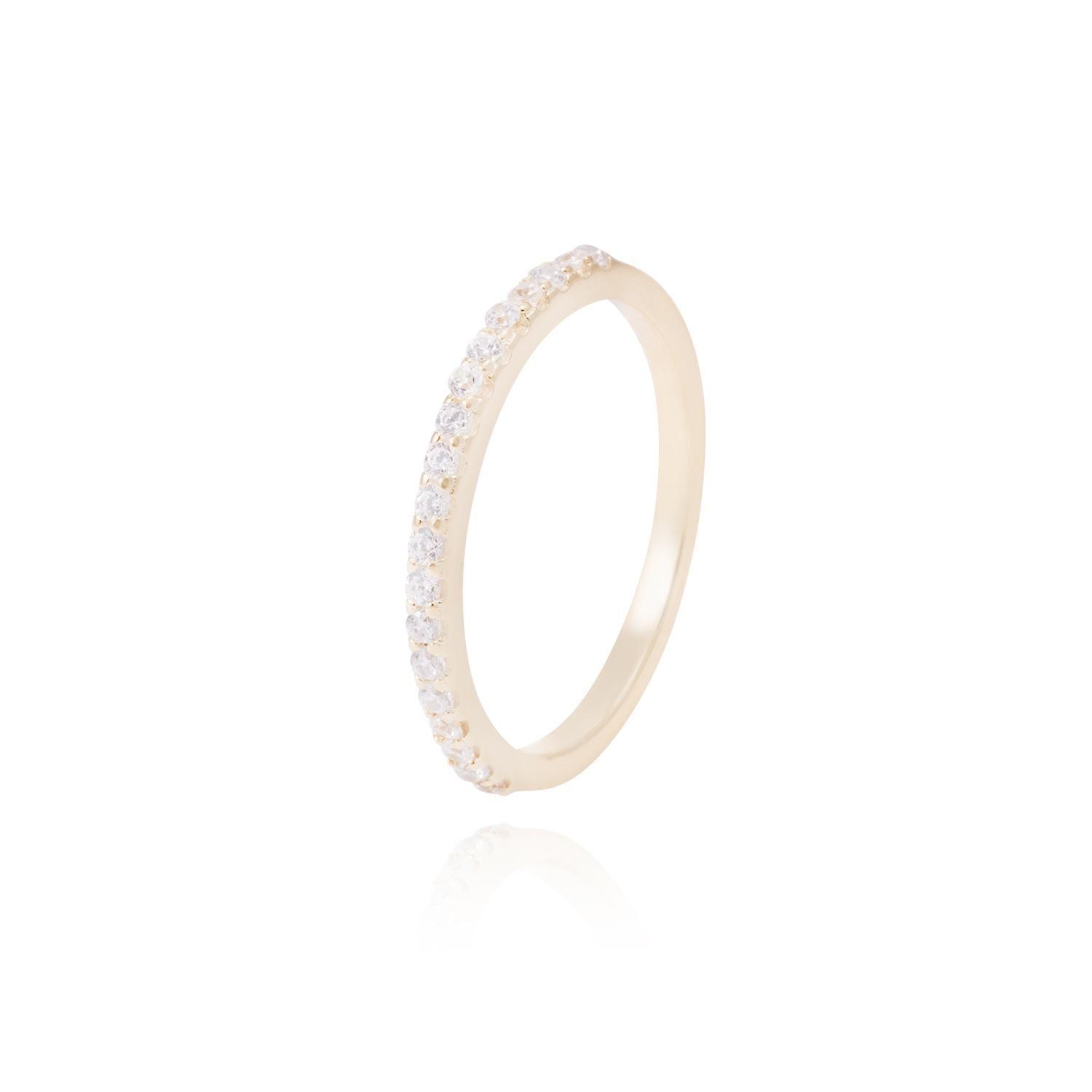 Anillo Revestido en Oro 18kt Medio Cintillo Circonita-0