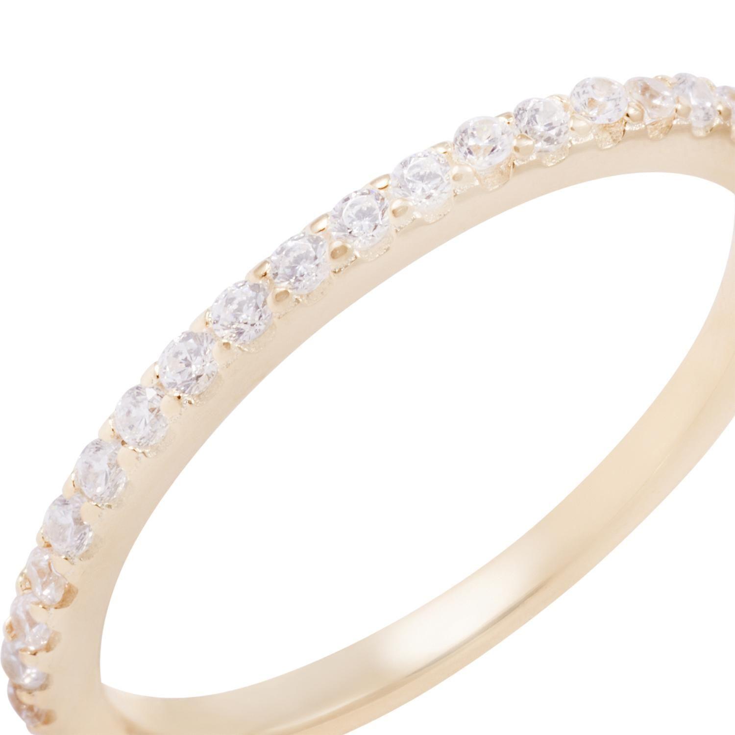 Anillo Revestido en Oro 18kt Medio Cintillo Circonita-1