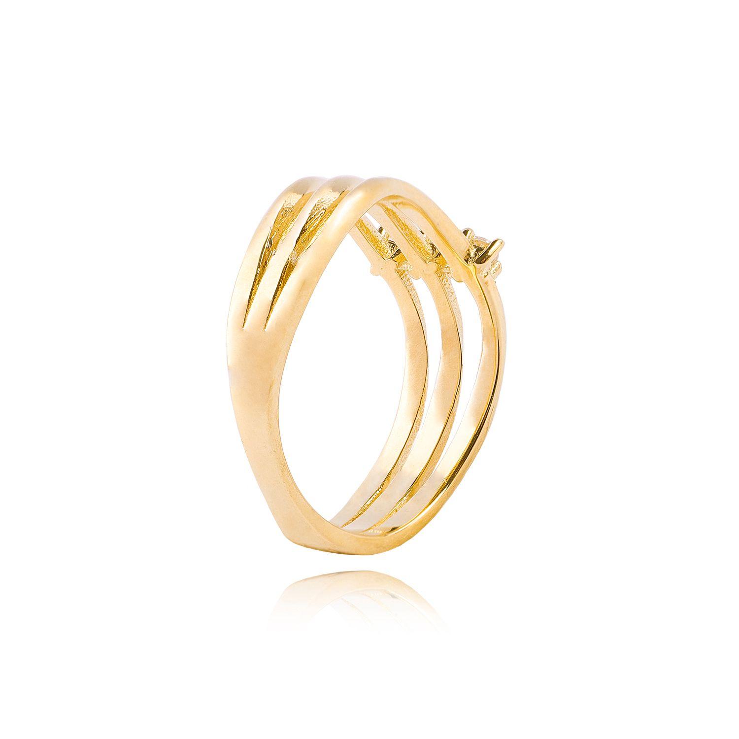 Anillos de Oro 18kt Modelo Circón 3 Corridas-2