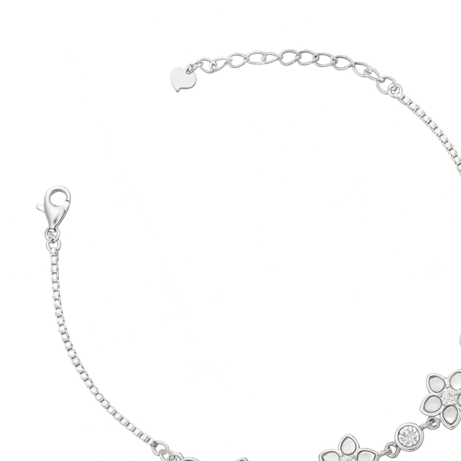 Pulsera de Plata Esterlina 925 Bloom de Nácar con Circonita-2