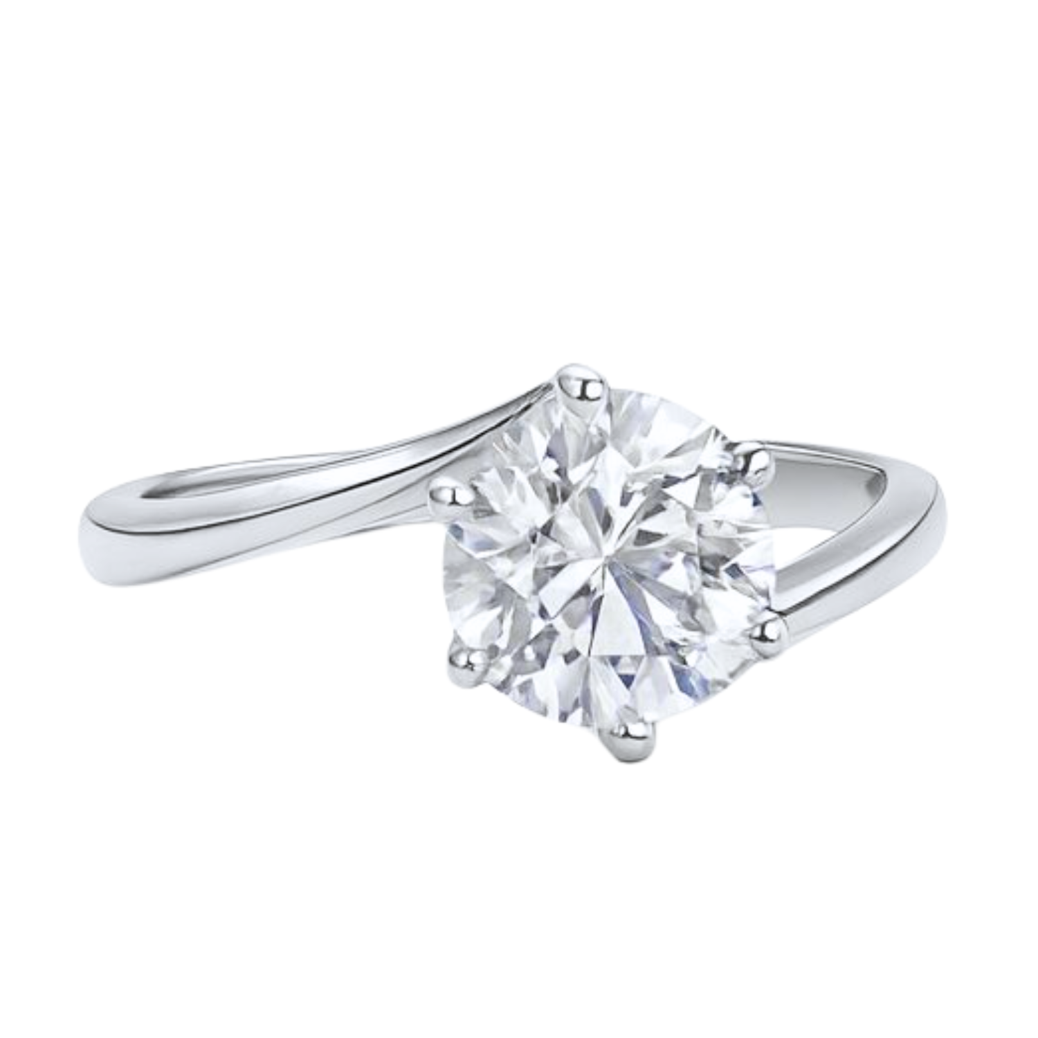 Anillo Oro Blanco 18kt Circonita Central 8MM 4 grifas-2