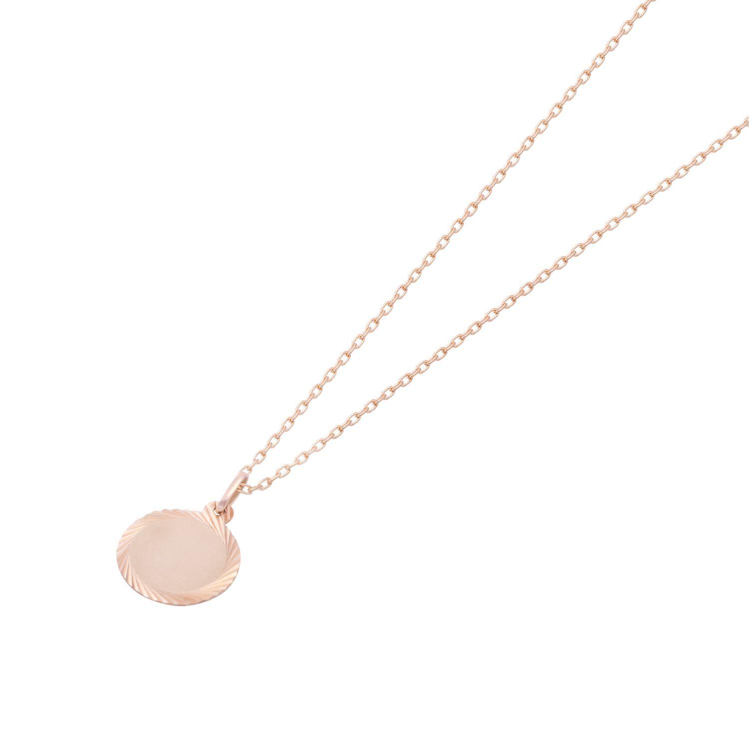 Colgante Oro Miel 18kt Disco Labrado 16mm-2