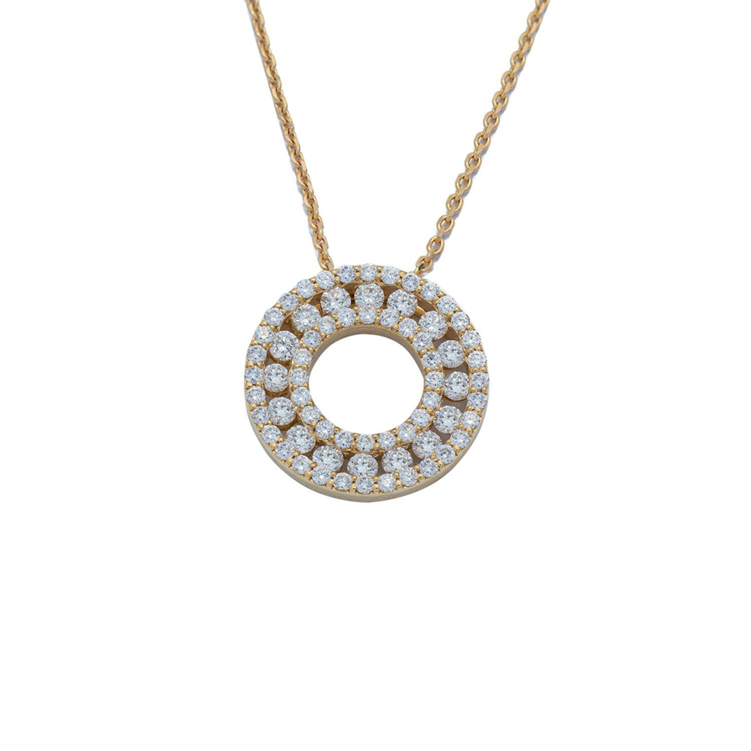 Collar de Diamante Oro de 18 Kts. Modelo Círculo sin fin 76 Puntos-0