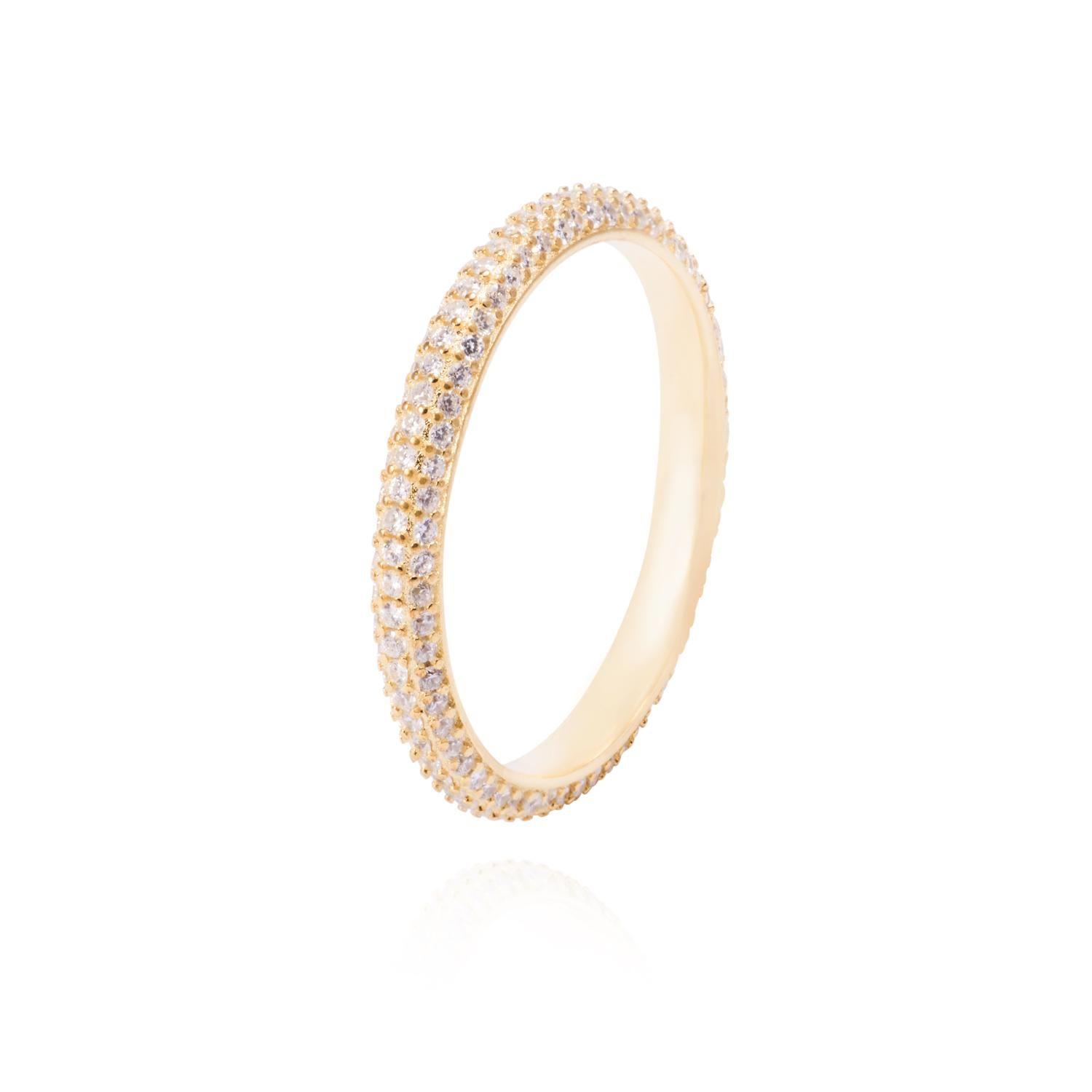 Anillo Revestido en Oro 18kt Sin Fin con Circones-2
