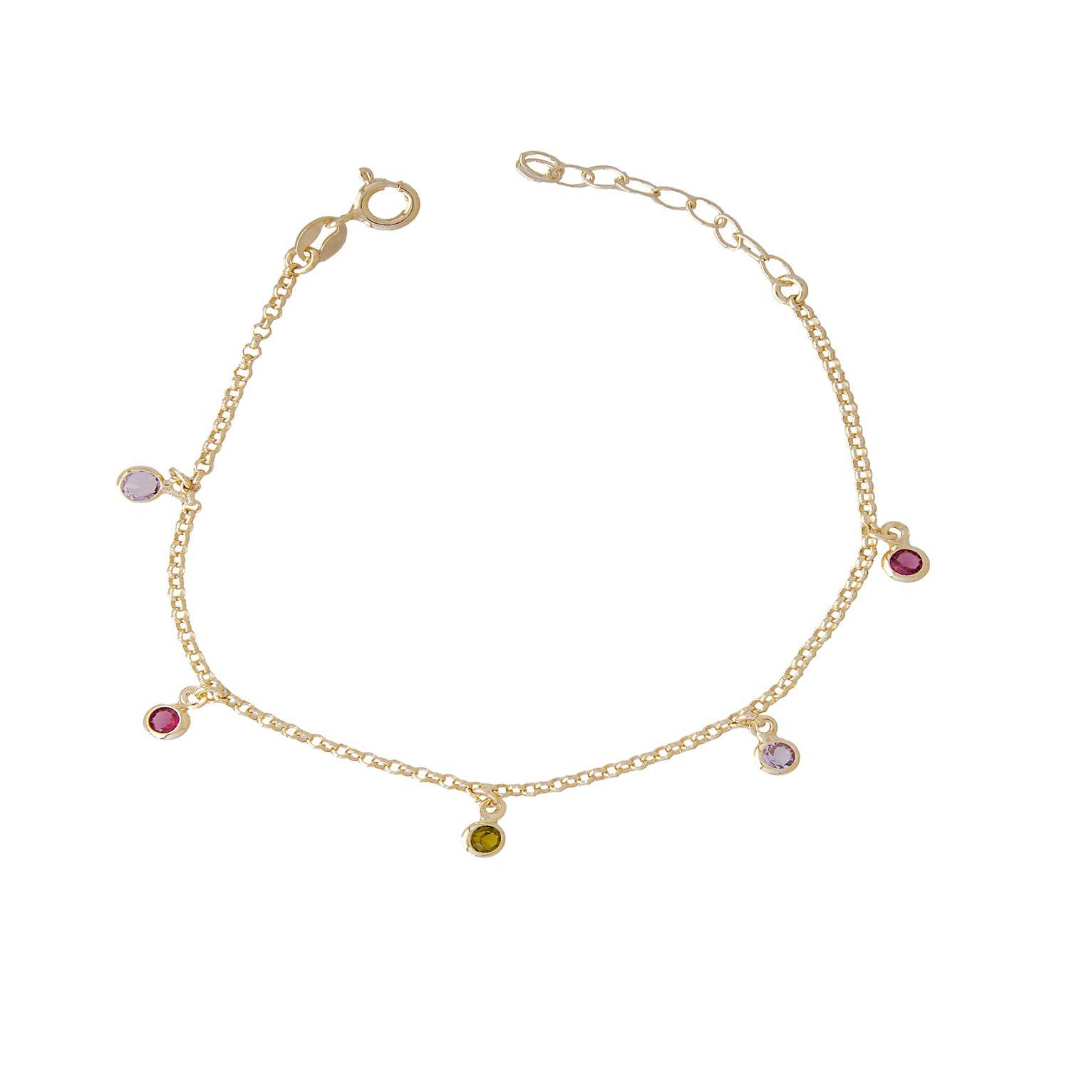 Pulsera de Plata Esterlina 925 Puntos Tricolor Revestido en Oro 18kt-2