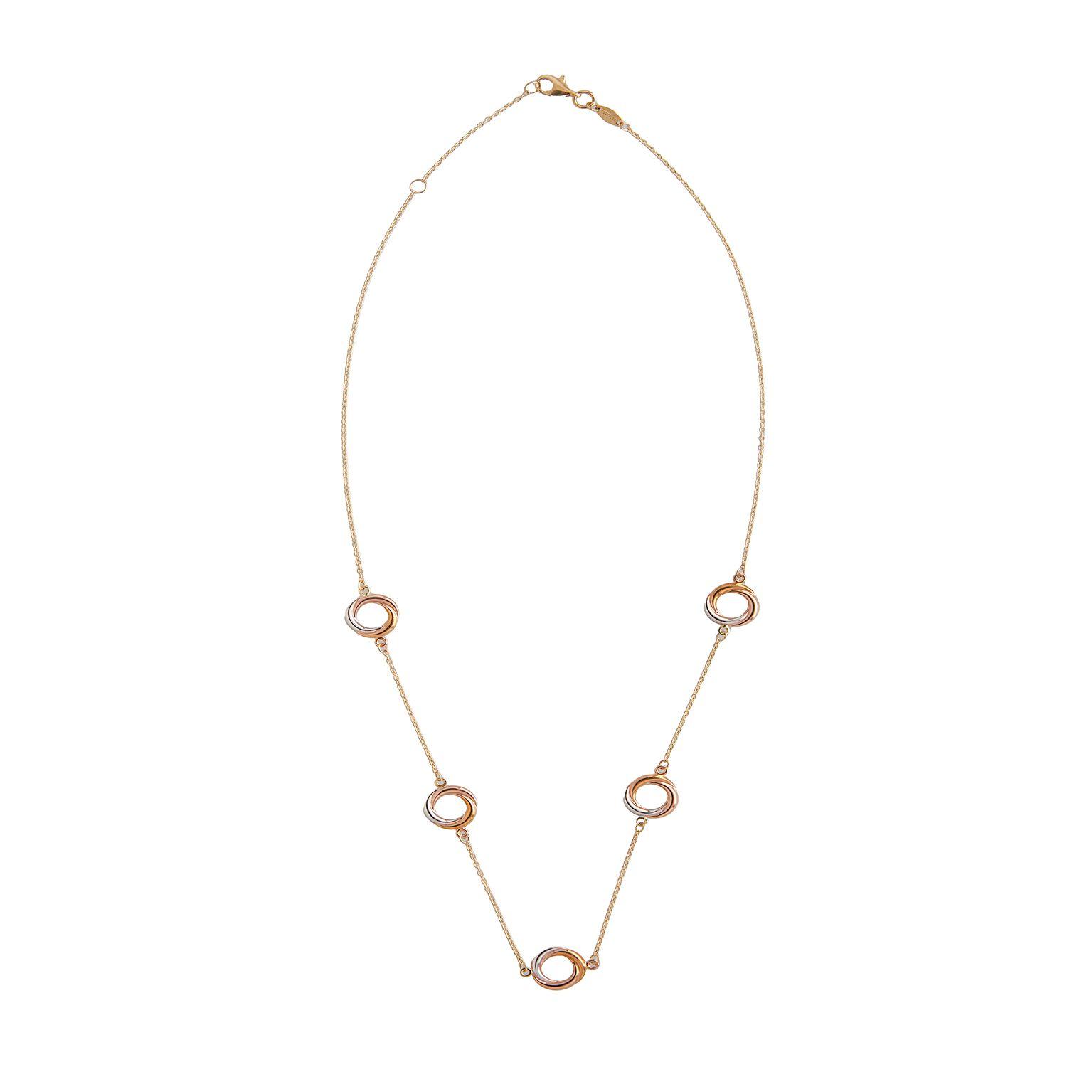 Collar de Oro 18kt Circulo Tricolor-0