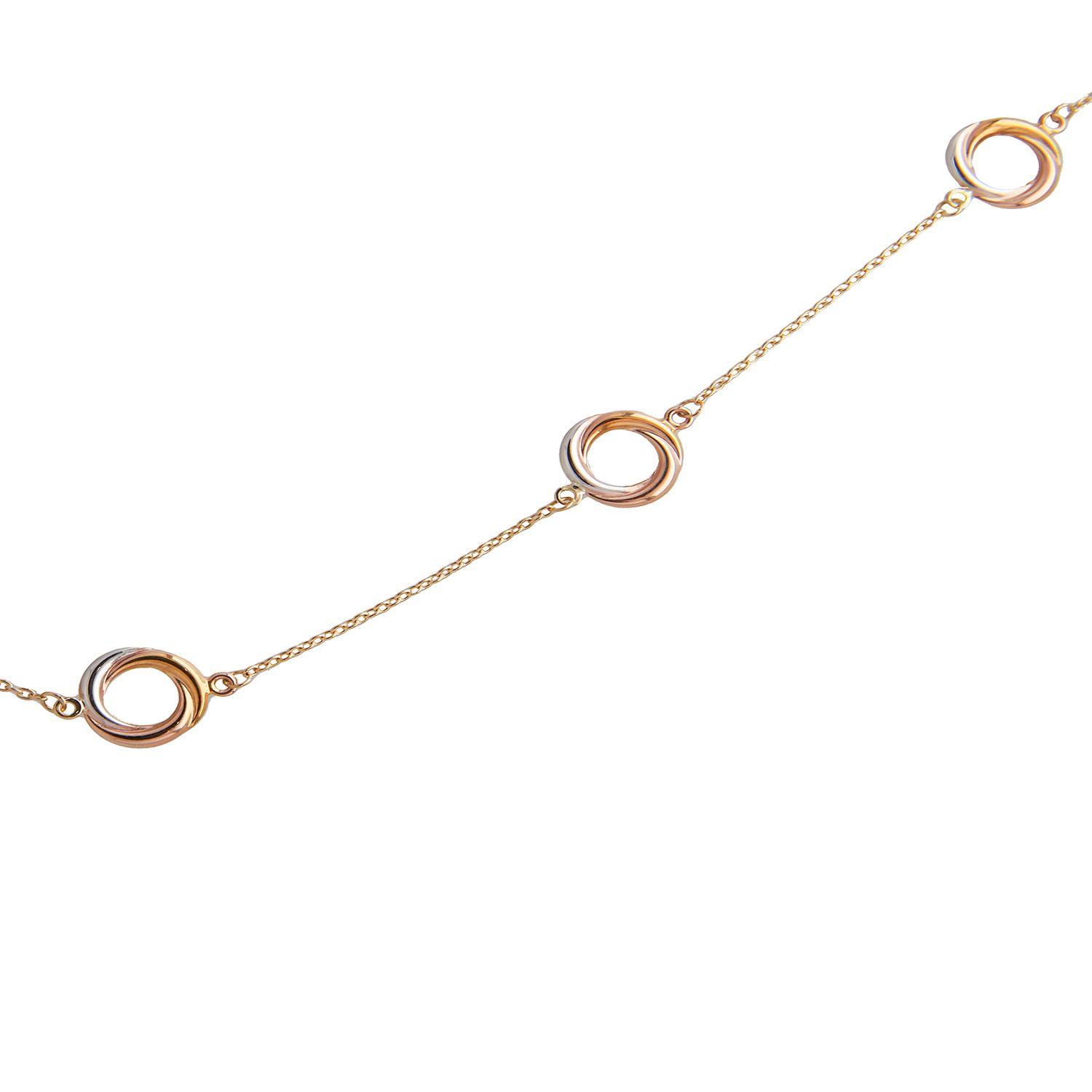 Collar de Oro 18kt Circulo Tricolor-1