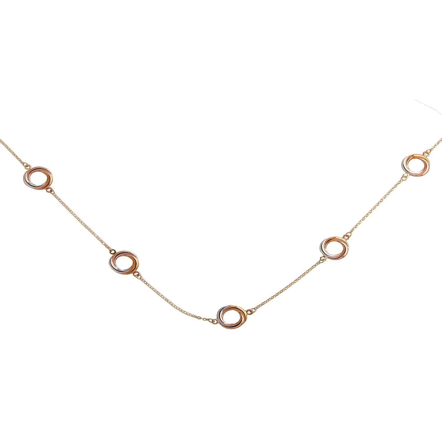 Collar de Oro 18kt Circulo Tricolor-2