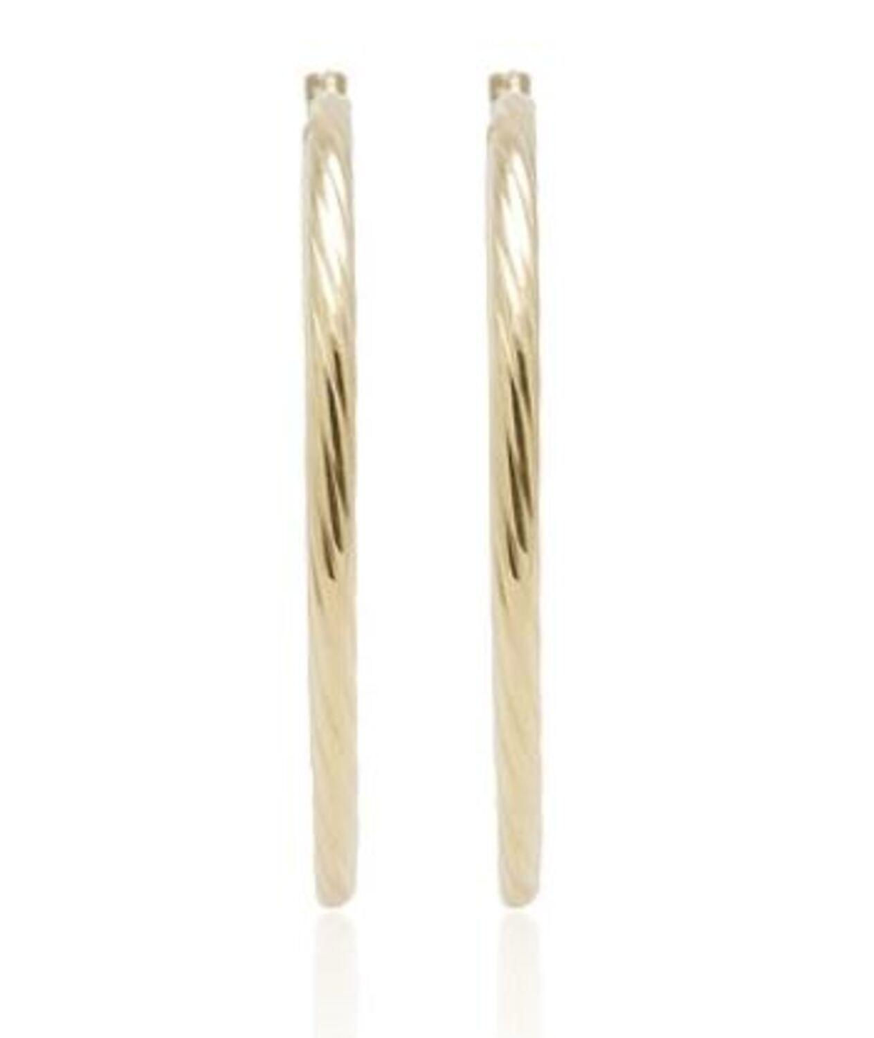 Aros de Oro 18kt Modelo Argolla Torcida estriada-1