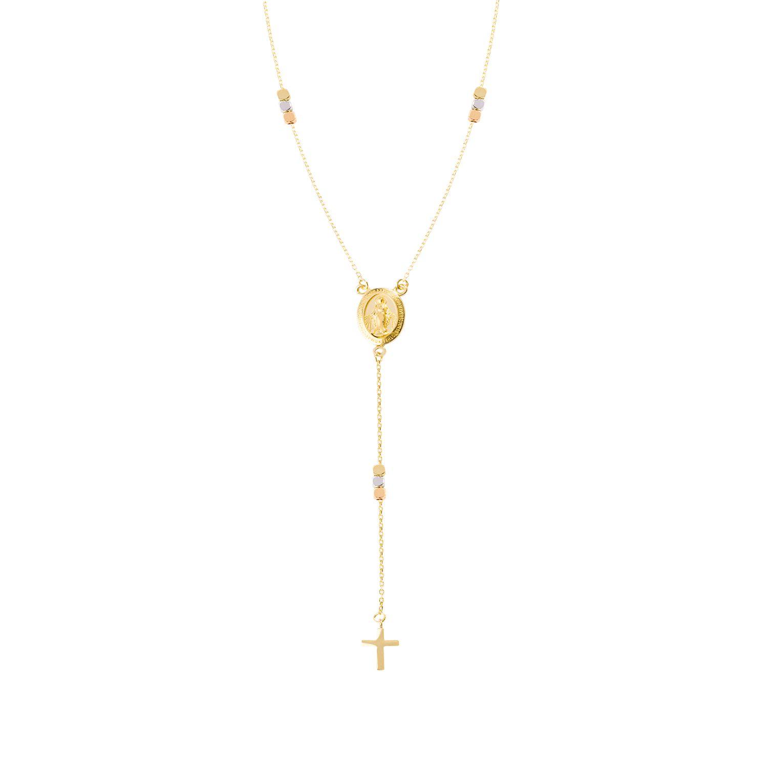 Collar de Oro 18kt Virgen Maria-2