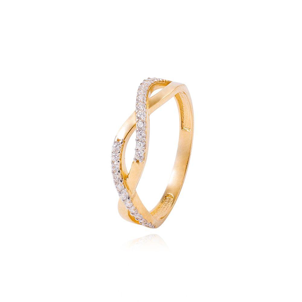 Anillo Compromiso de Oro 18Kt Medio Circón Infinito-0