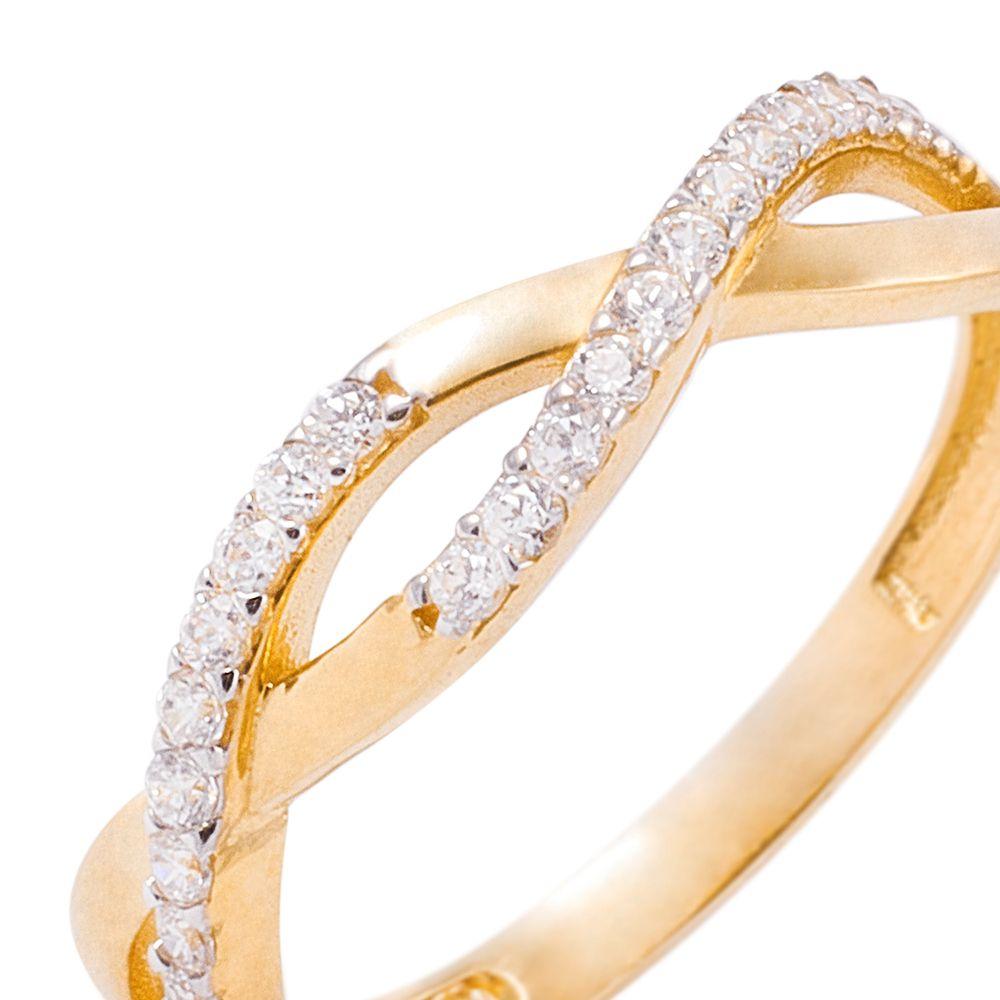 Anillo Compromiso de Oro 18Kt Medio Circón Infinito-1