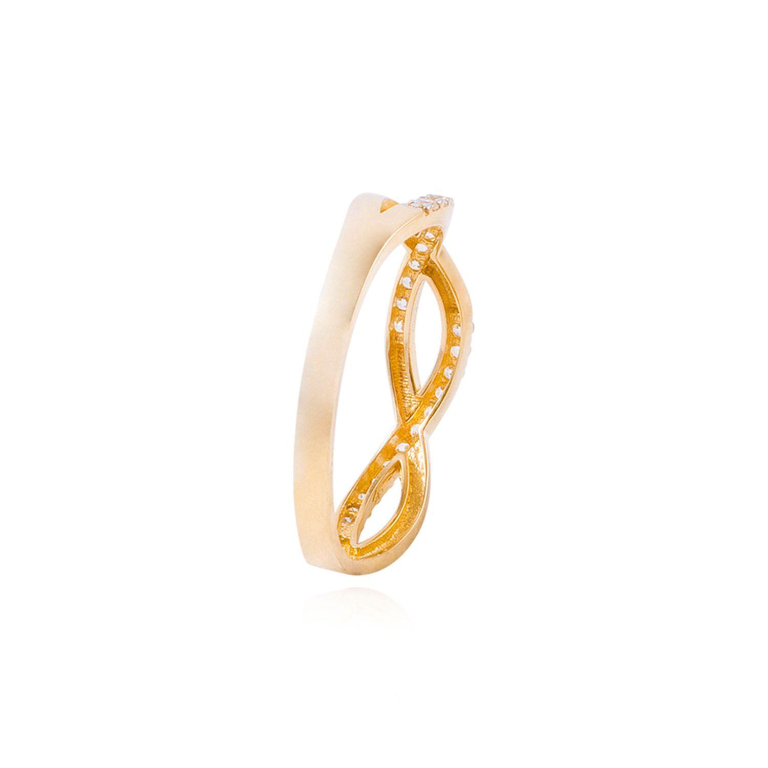 Anillo Compromiso de Oro 18Kt Medio Circón Infinito-2