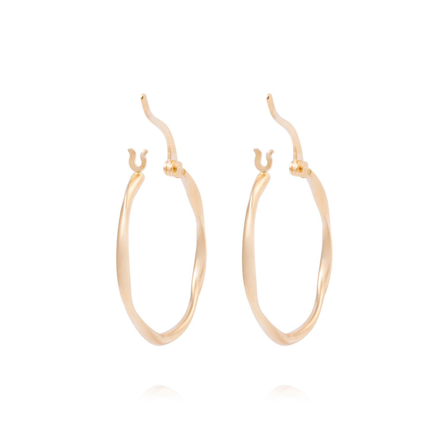Aros de Oro 18kt Argollas 15MM Asimetricas-2