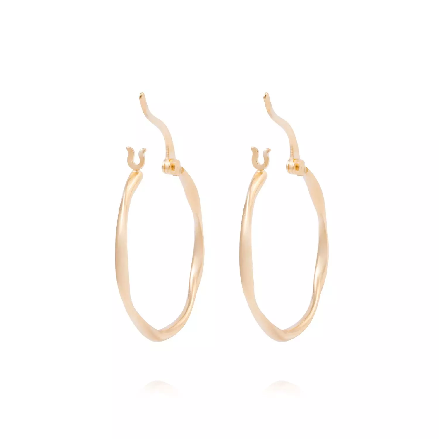 Aros de Oro 18kt Argollas 15MM Asimetricas-2