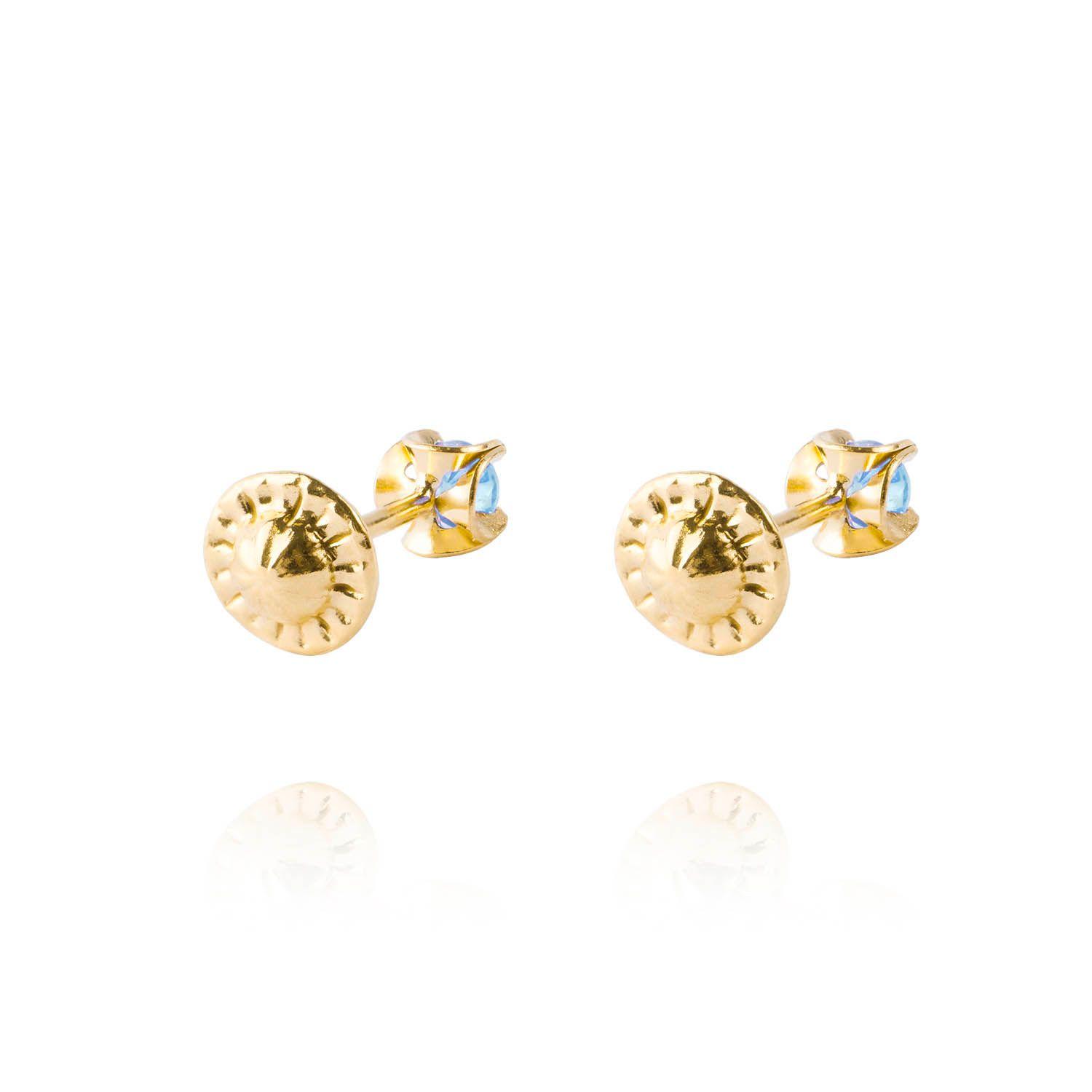 Aros de Oro 18kt Agua Marina de 2,5mm-2