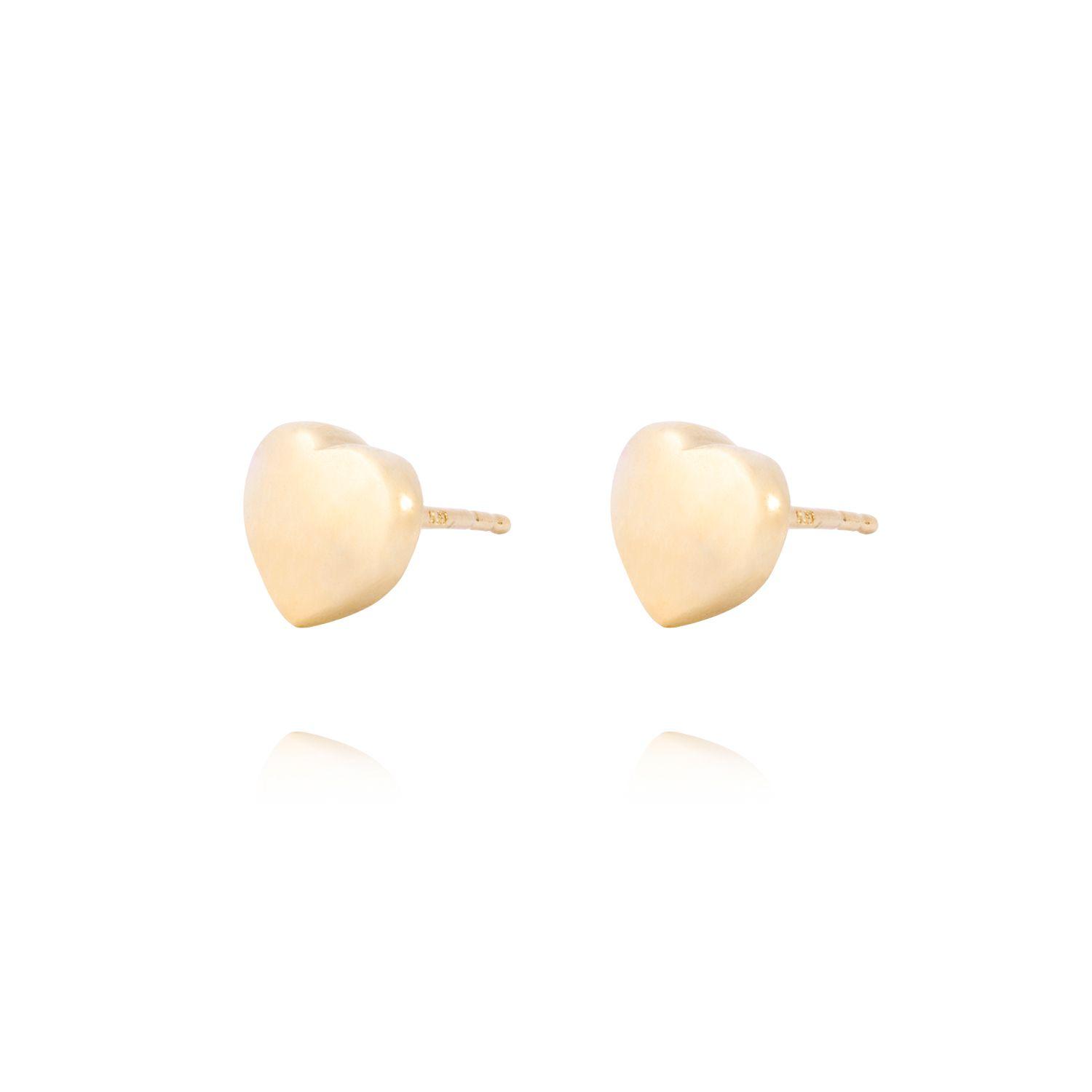 Aros Oro Amarillo 14kt Corazón Calado-1