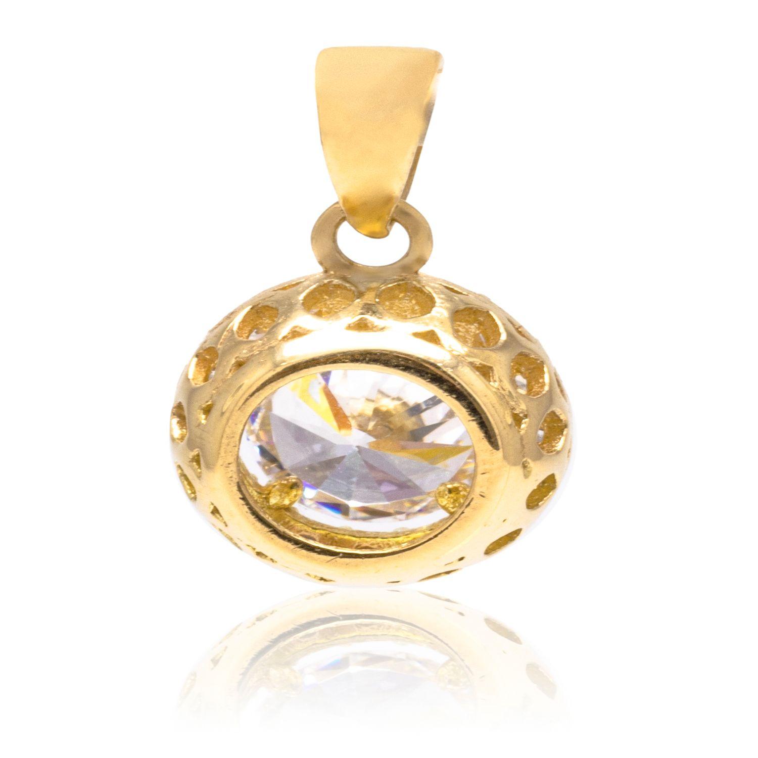 Colgante de Oro 18kt Circulo Circon-2